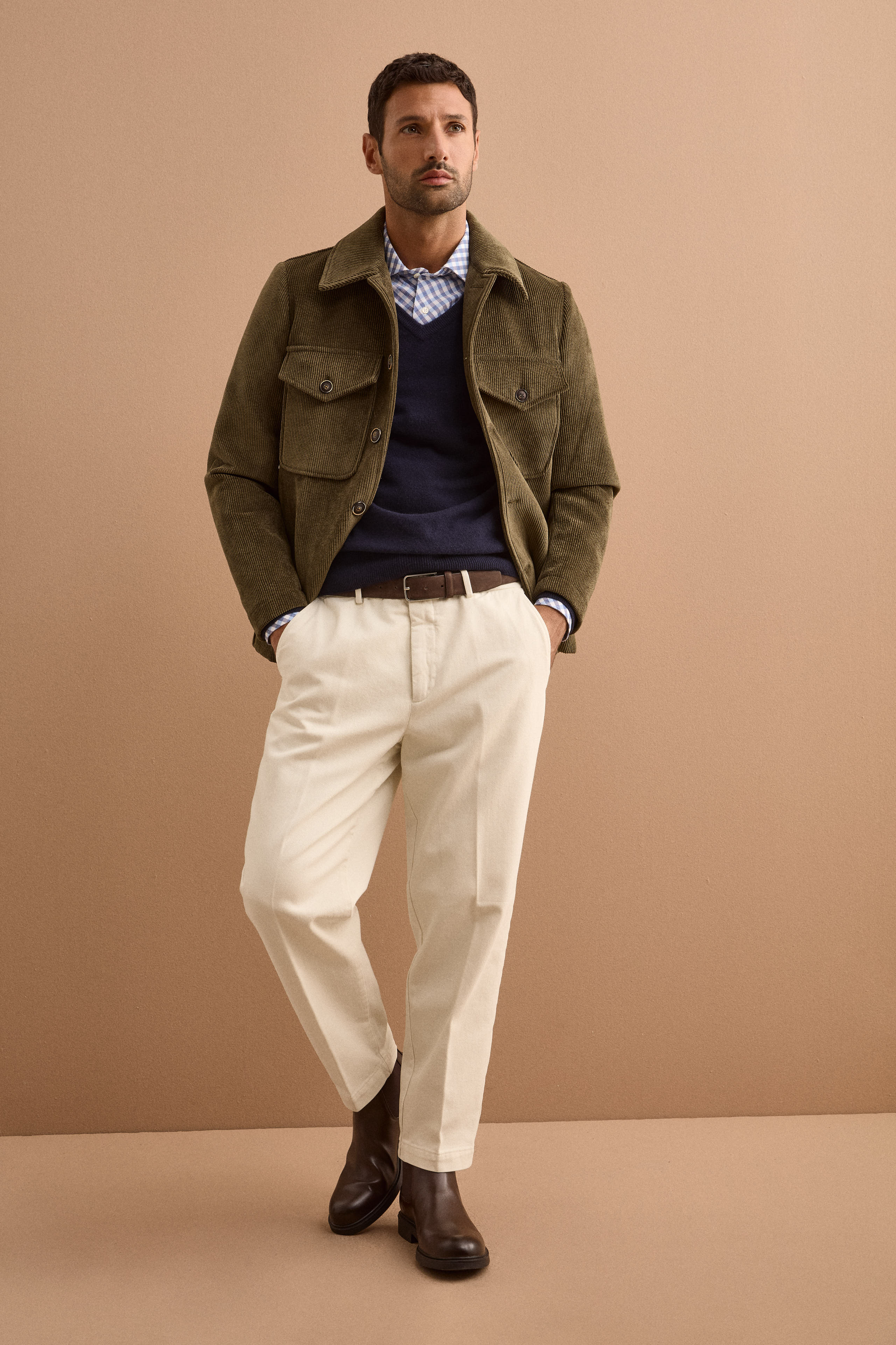 GIiubbotto Overshirt in Velluto a Coste - VERDE