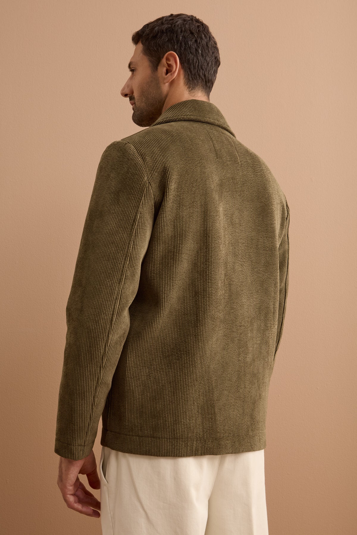 Giubbotto Overshirt in Velluto a Coste - VERDE