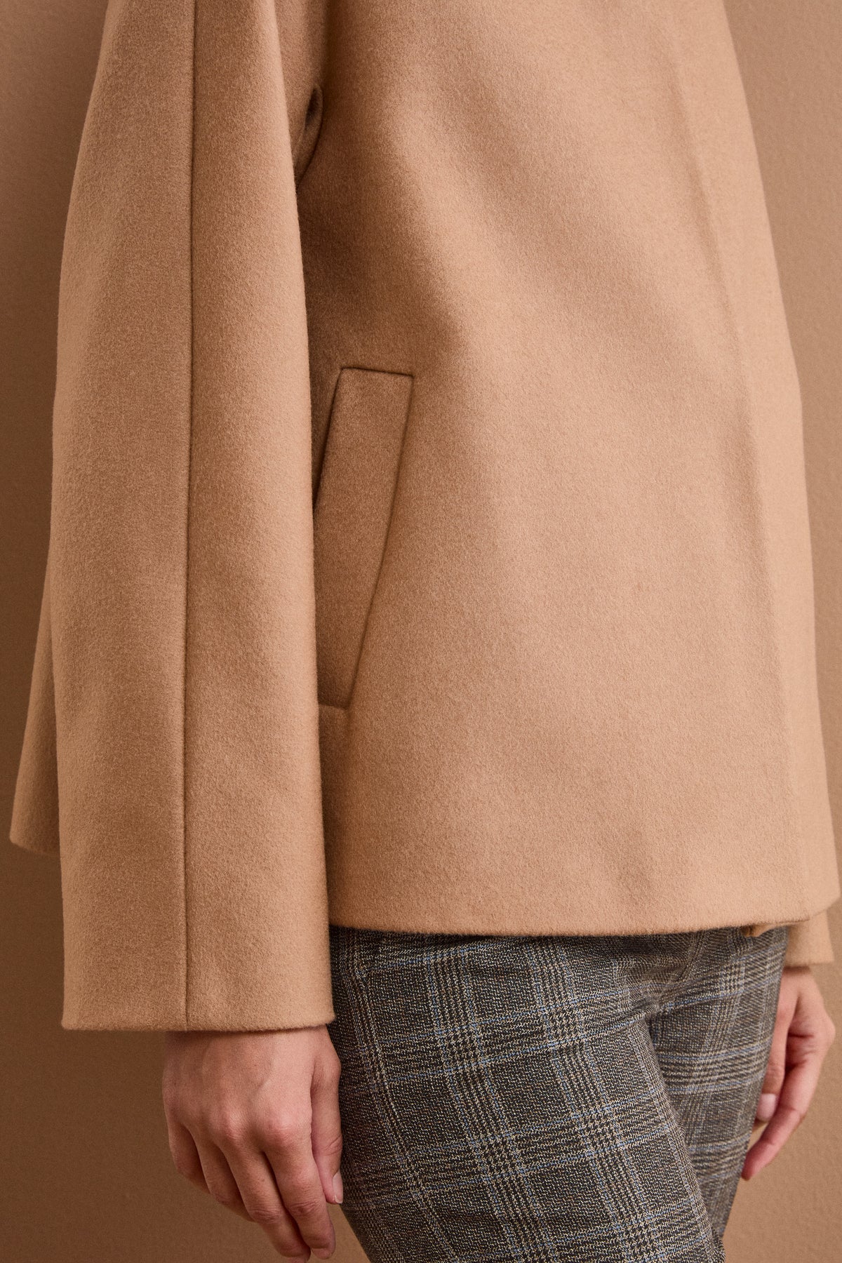 Cappotto Corto in Lana e Cashmere - CAMMELLO
