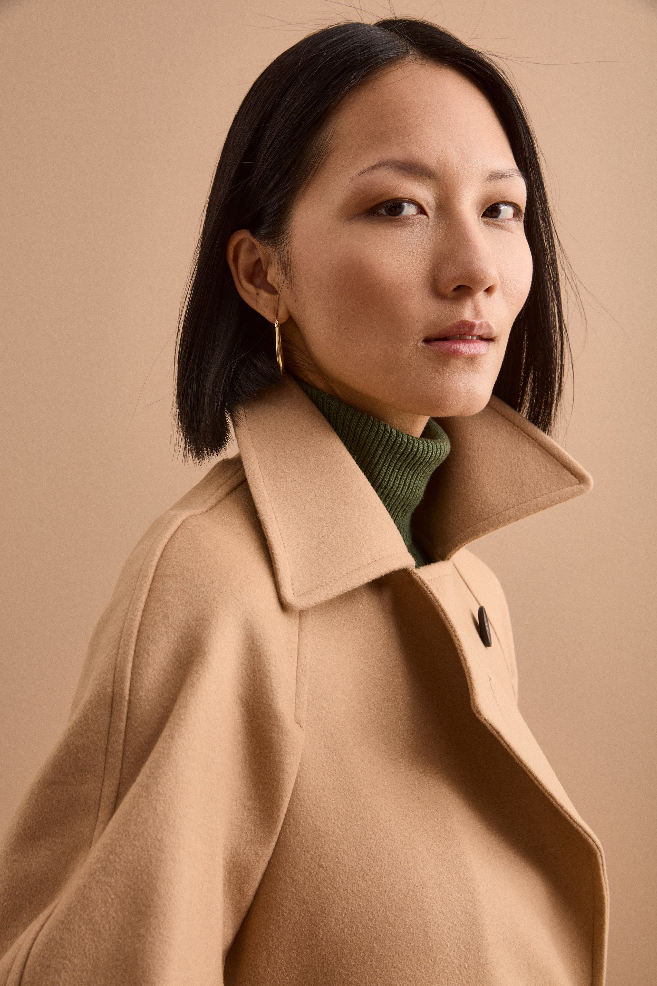 Cappotto Doppiopetto Foderato in Lana e Cashmere - CAMMELLO