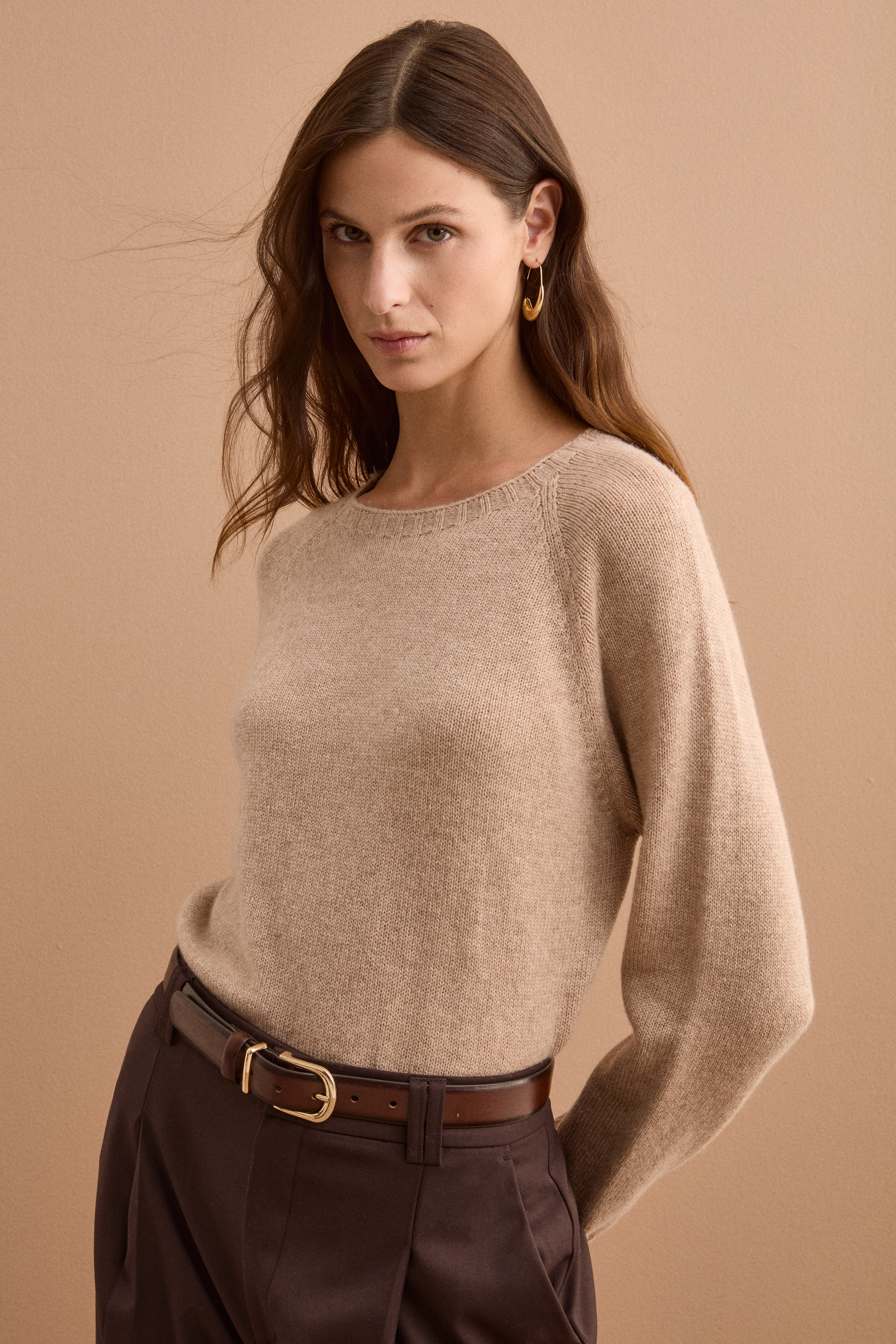 Maglia Barchetta in Puro Cashmere - NATURALE