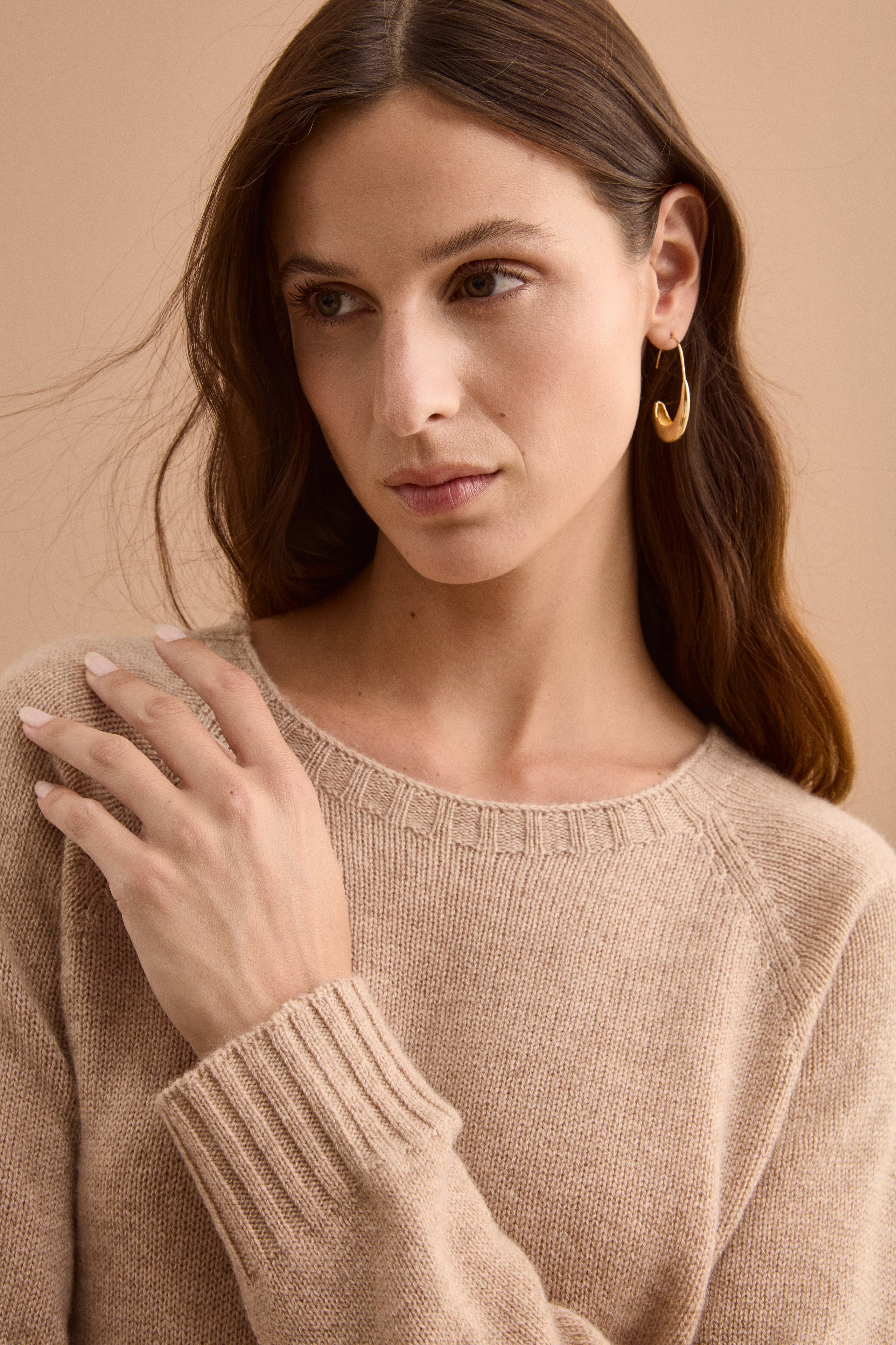 Maglia Barchetta in Puro Cashmere - NATURALE
