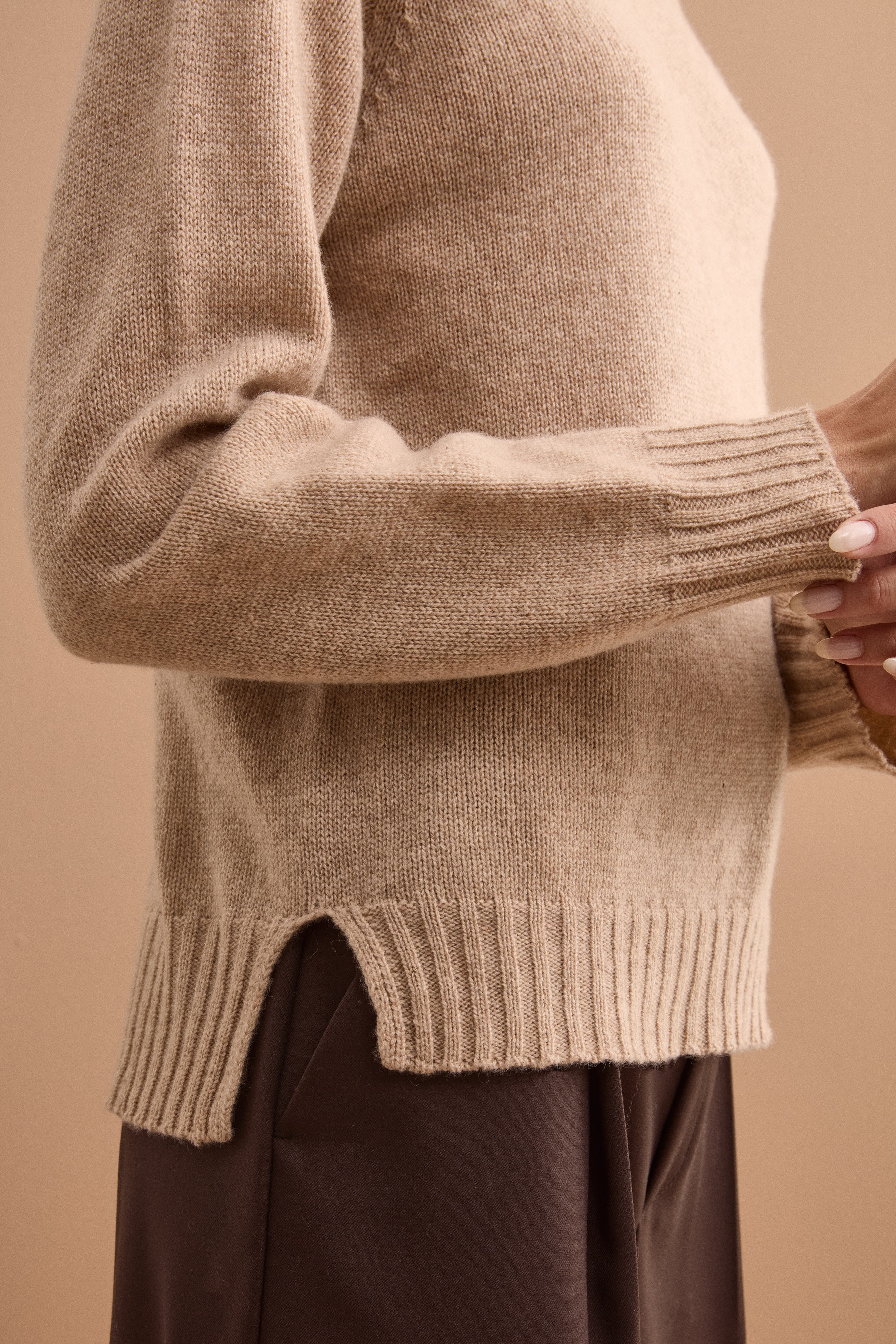Maglia Barchetta in Puro Cashmere - NATURALE