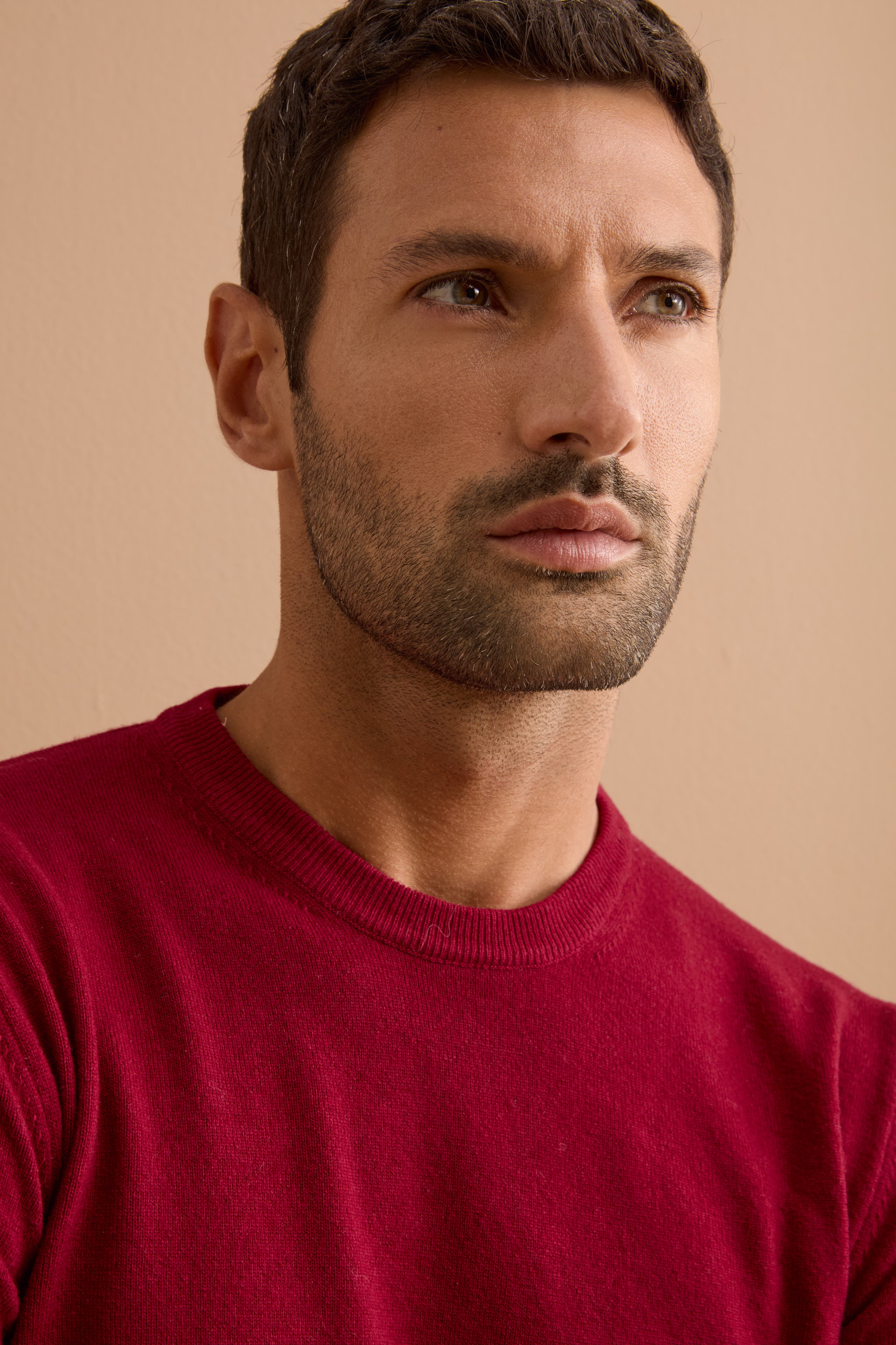 Maglia Girocollo in Pura Lana Merino - ROSSO
