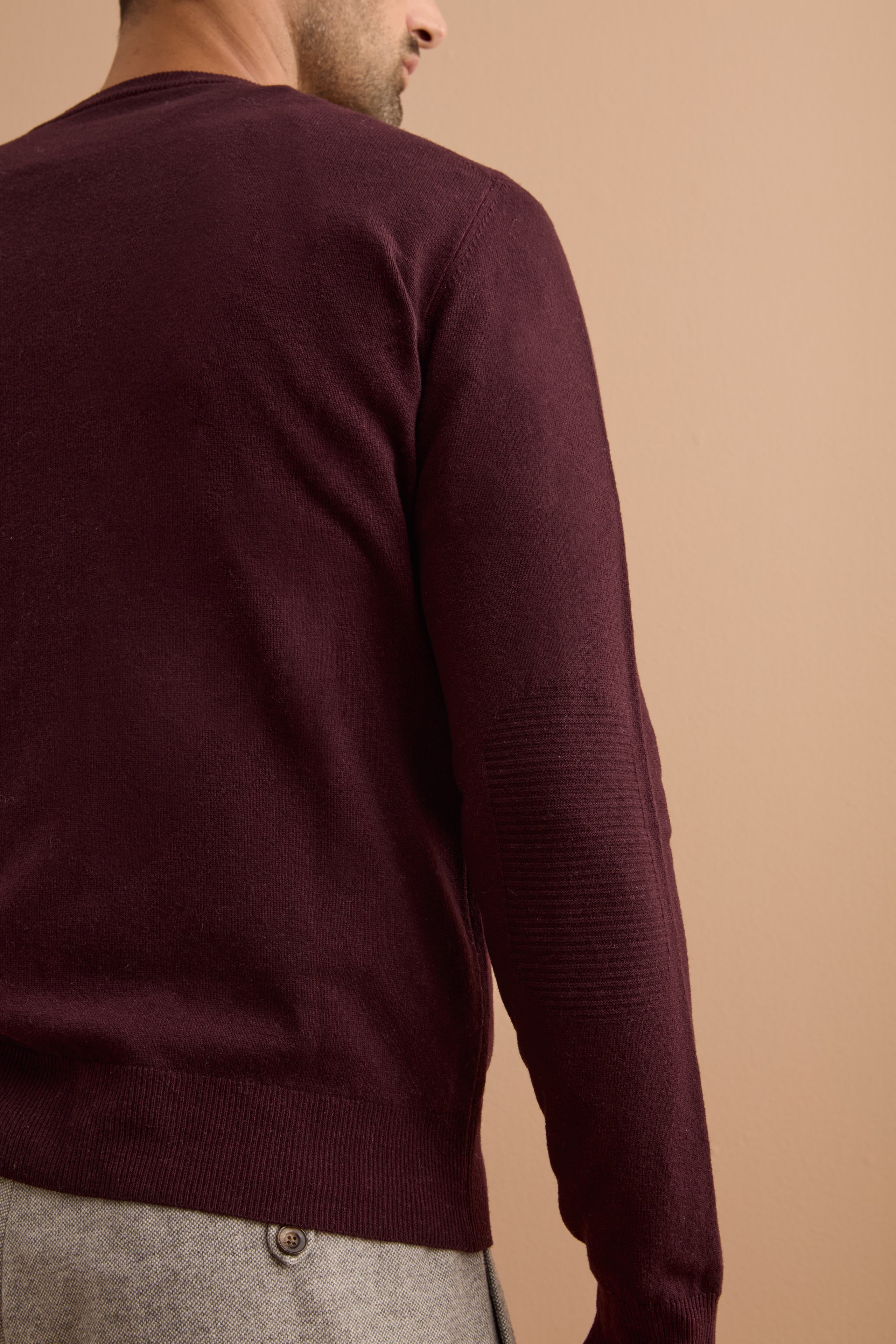 Maglia Girocollo in Pura Lana Merino - PRUGNA