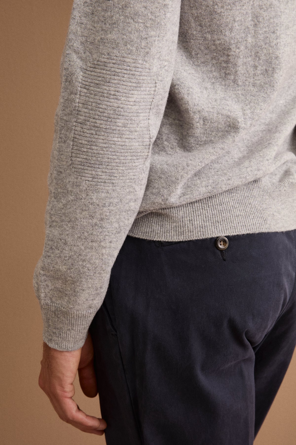 Maglia Girocollo in Pura Lana Merino - GRIGIO CHIARO