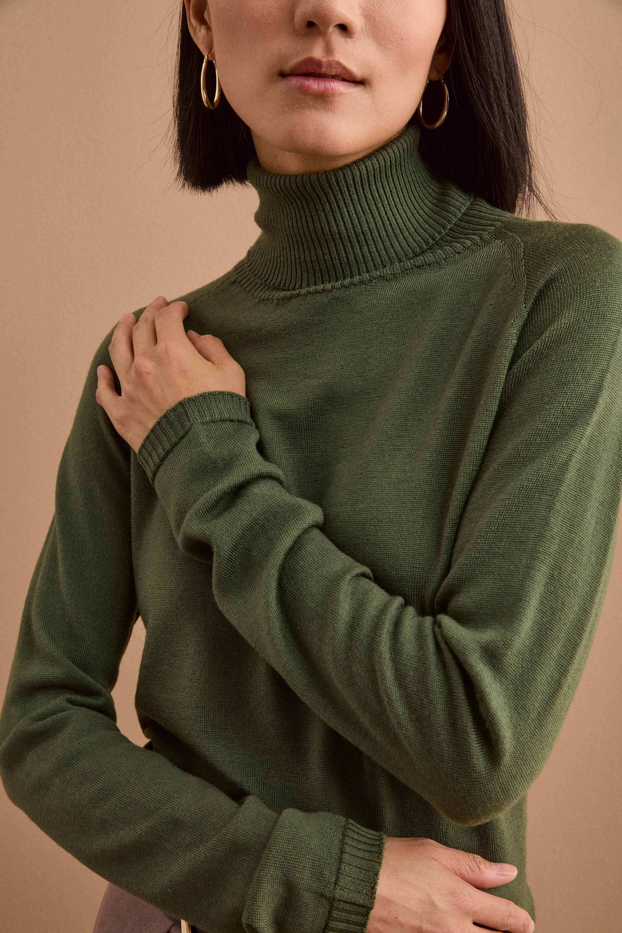 Dolcevita Raglan in Lana Vergine - VERDE MILITARE
