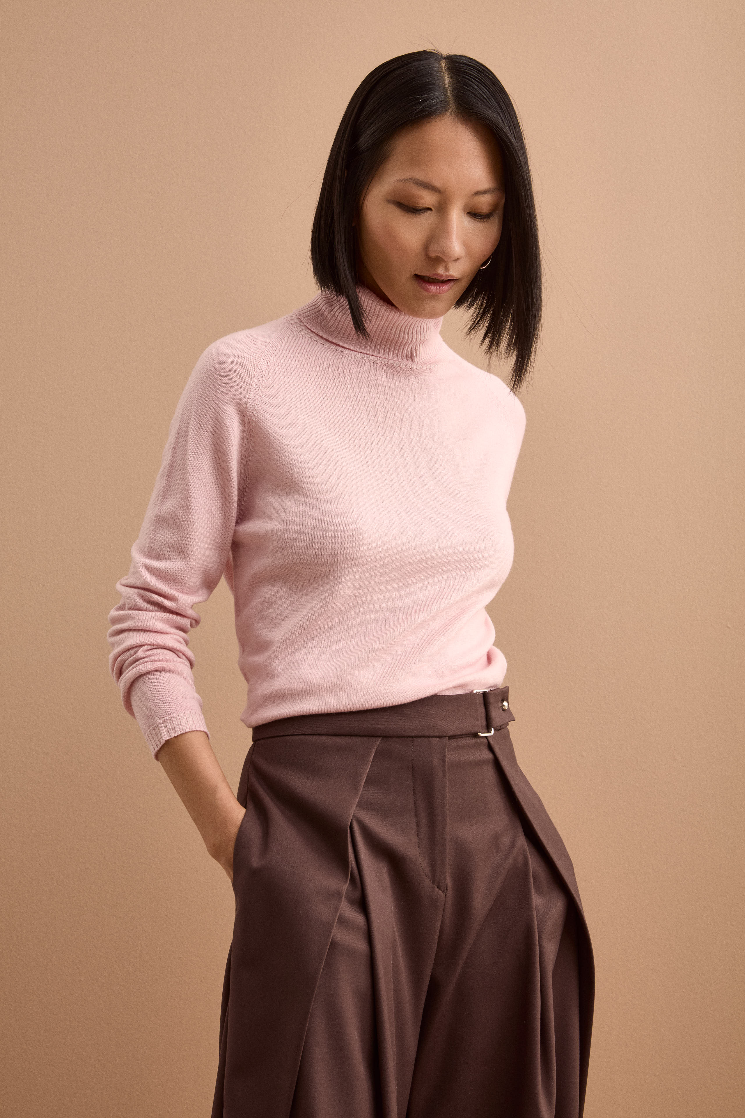 Dolcevita Raglan in Lana Vergine - ROSA