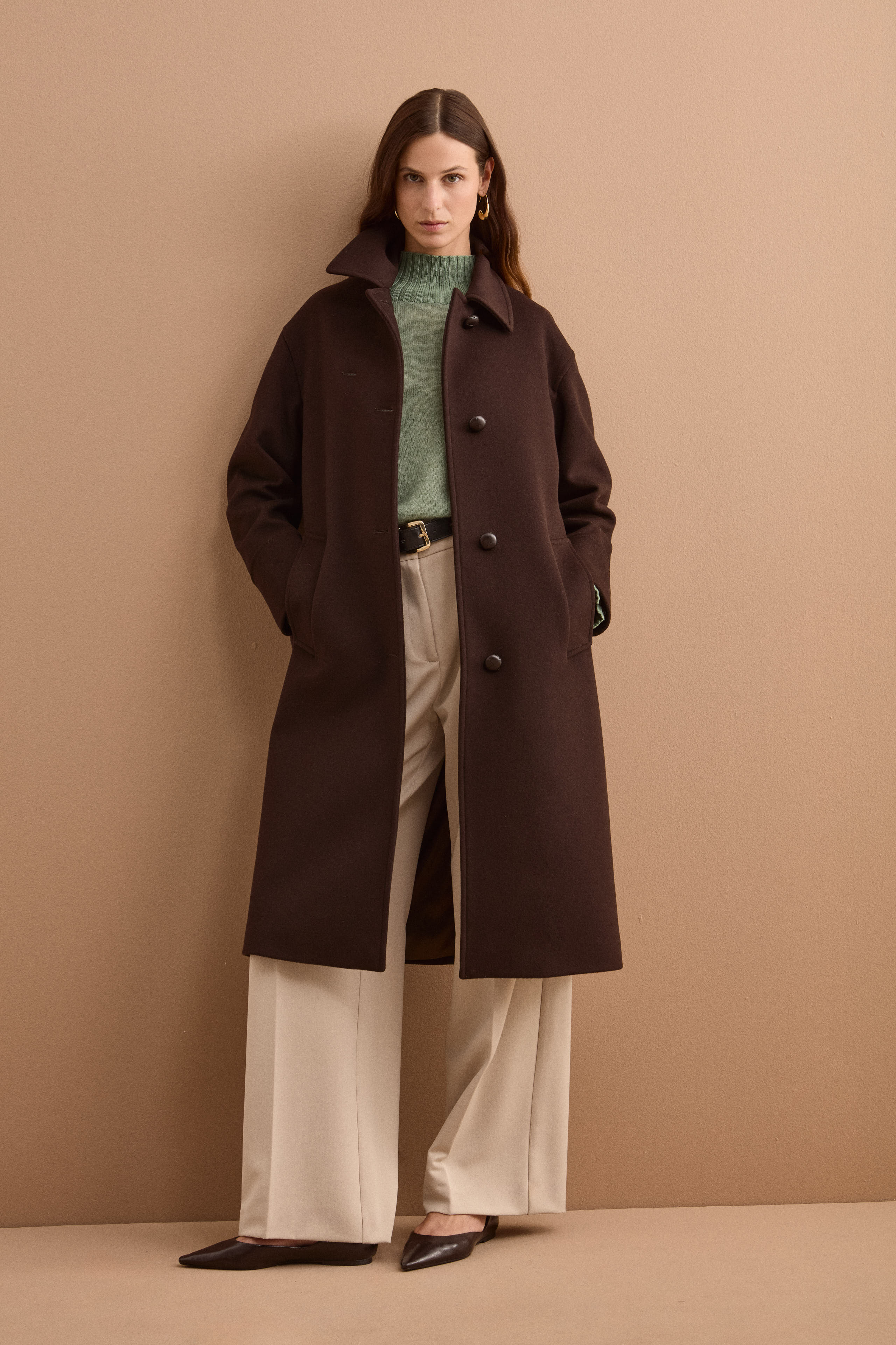 Pantalone Gamba Larga con Pinces - PANNA