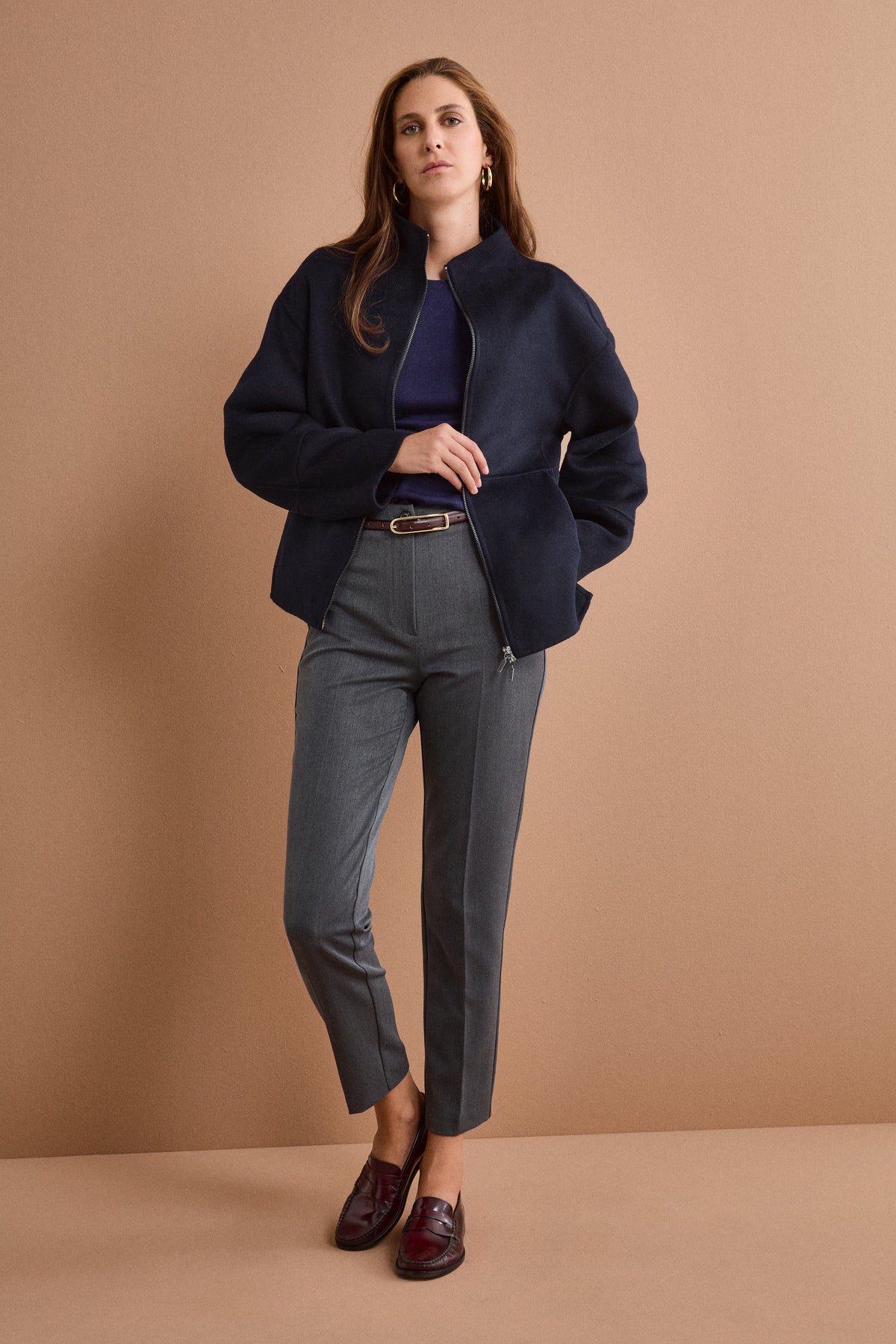 Pantalone Regular Fit a Sigaretta - GRIGIO