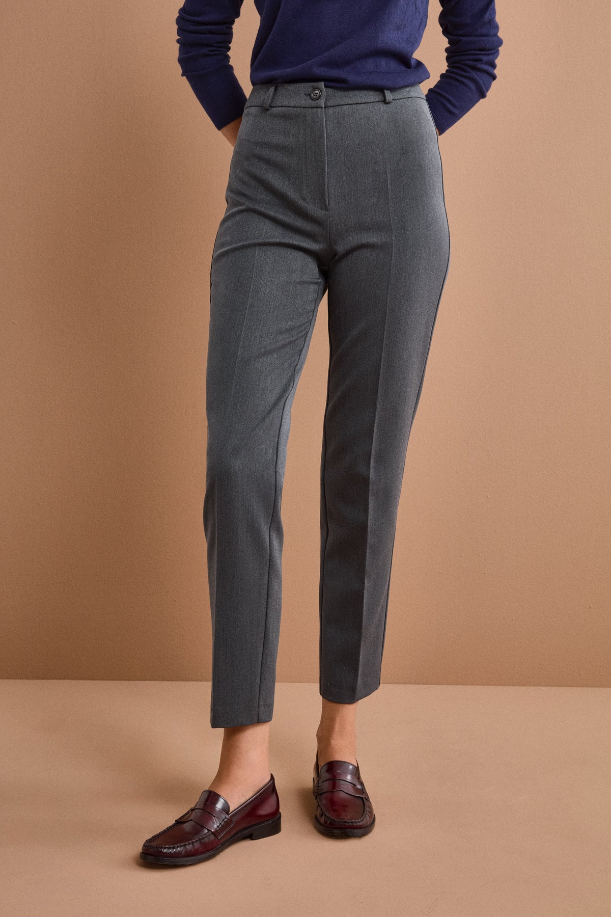 Pantalone Regular Fit a Sigaretta - GRIGIO