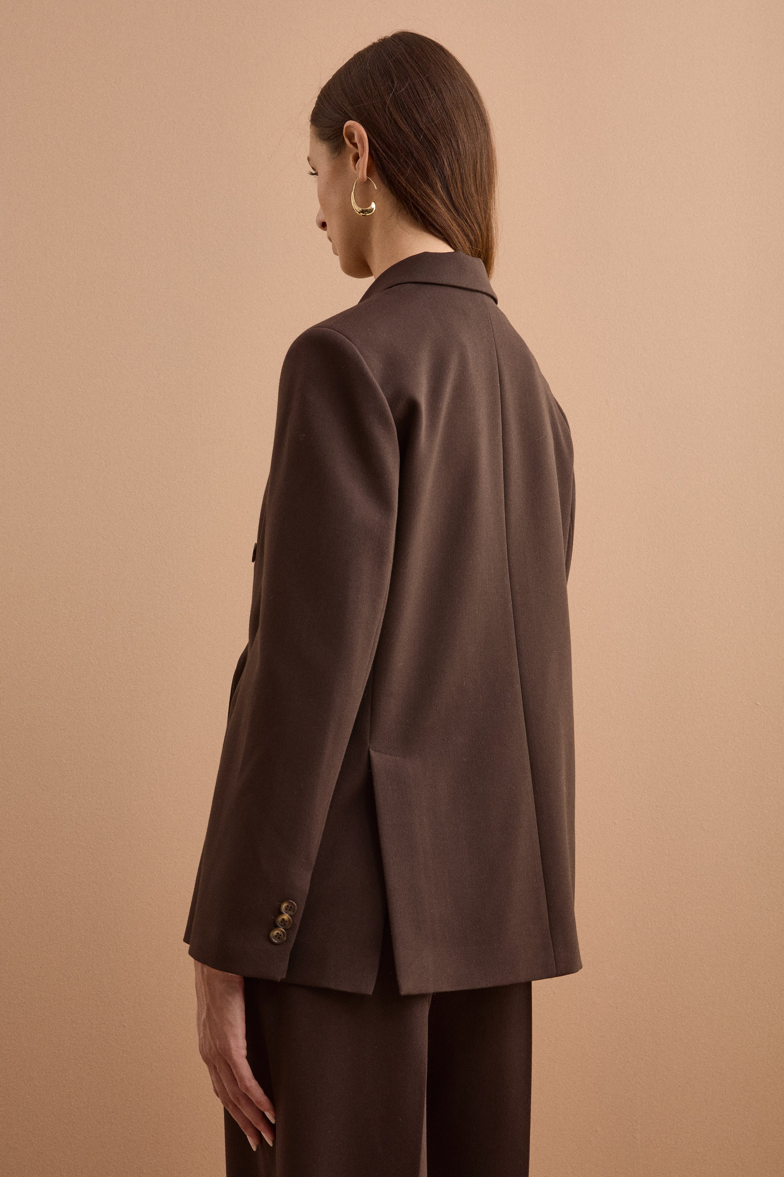 Blazer Doppiopetto Foderato Revers Punto Lancia - T.MORO