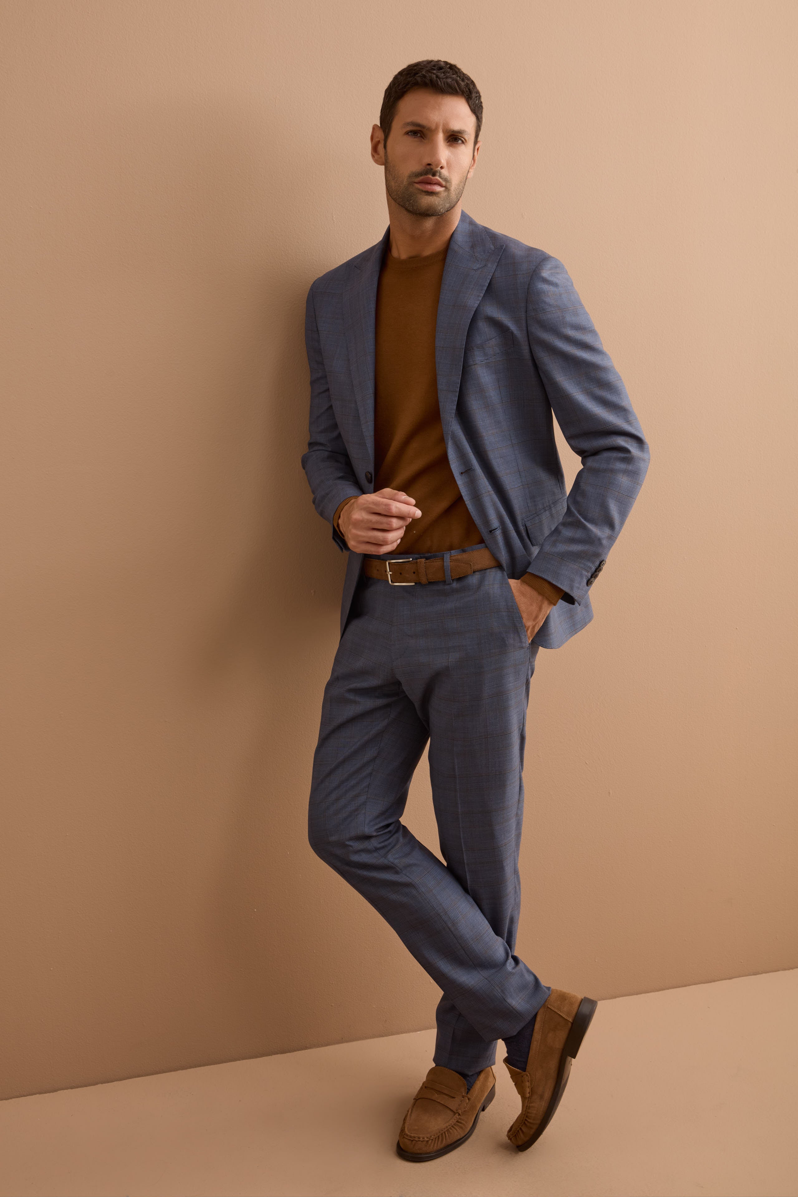 Abito Check Monopetto Slim Fit in Lana Vergine - AVIO QUADRI