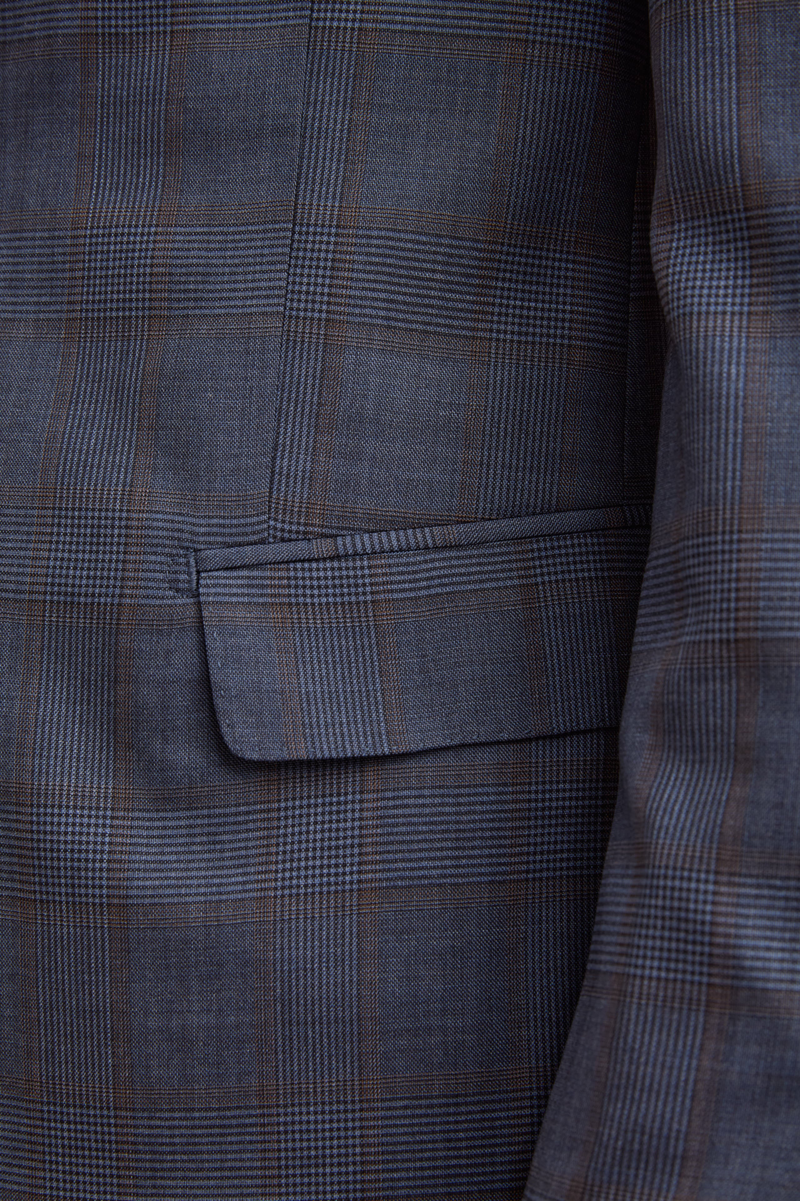Abito Check Monopetto Slim Fit in Lana Vergine - AVIO QUADRI