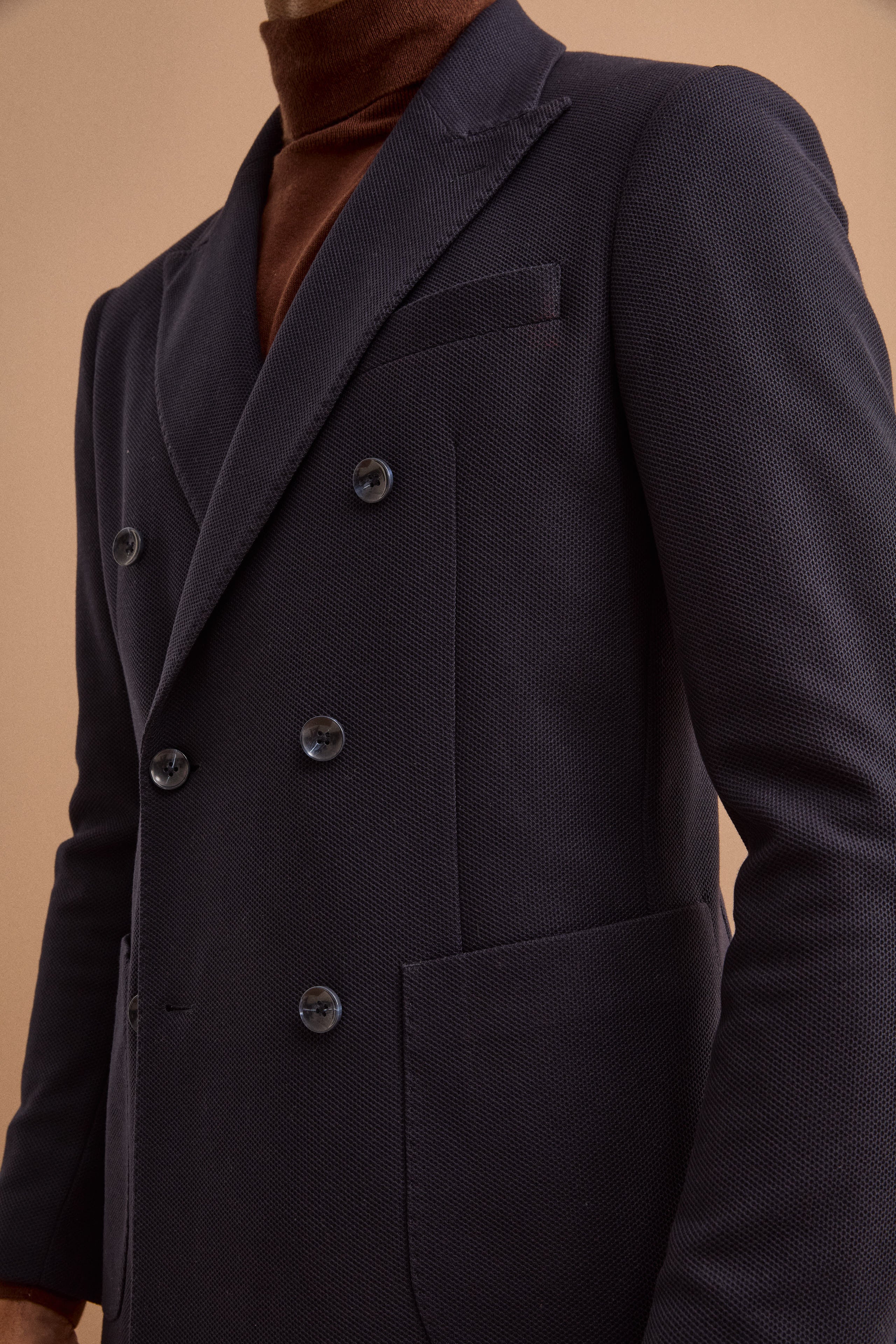 Giacca Doppiopetto Slim Fit Semifoderata - BLU