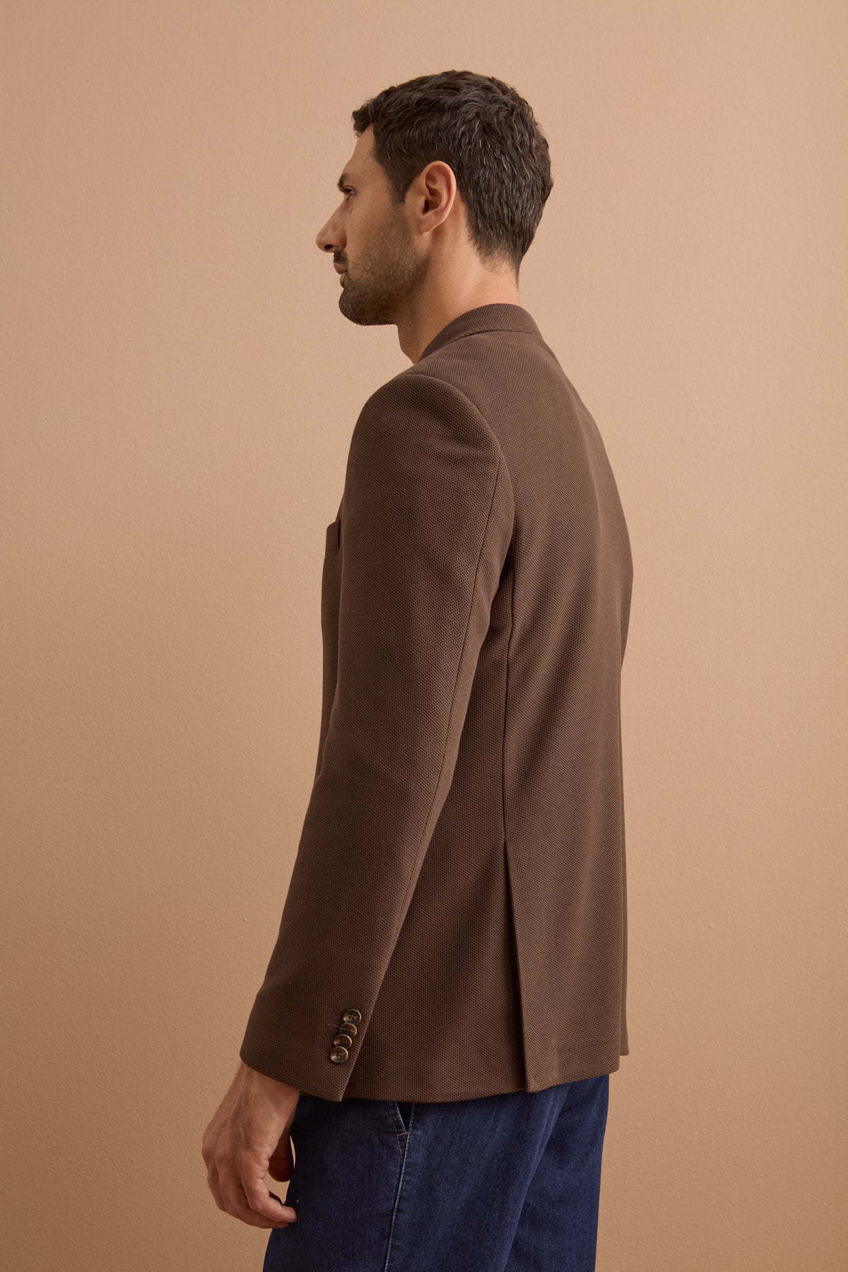 Giacca Semifoderata Comfort Fit Monopetto - MARRONE