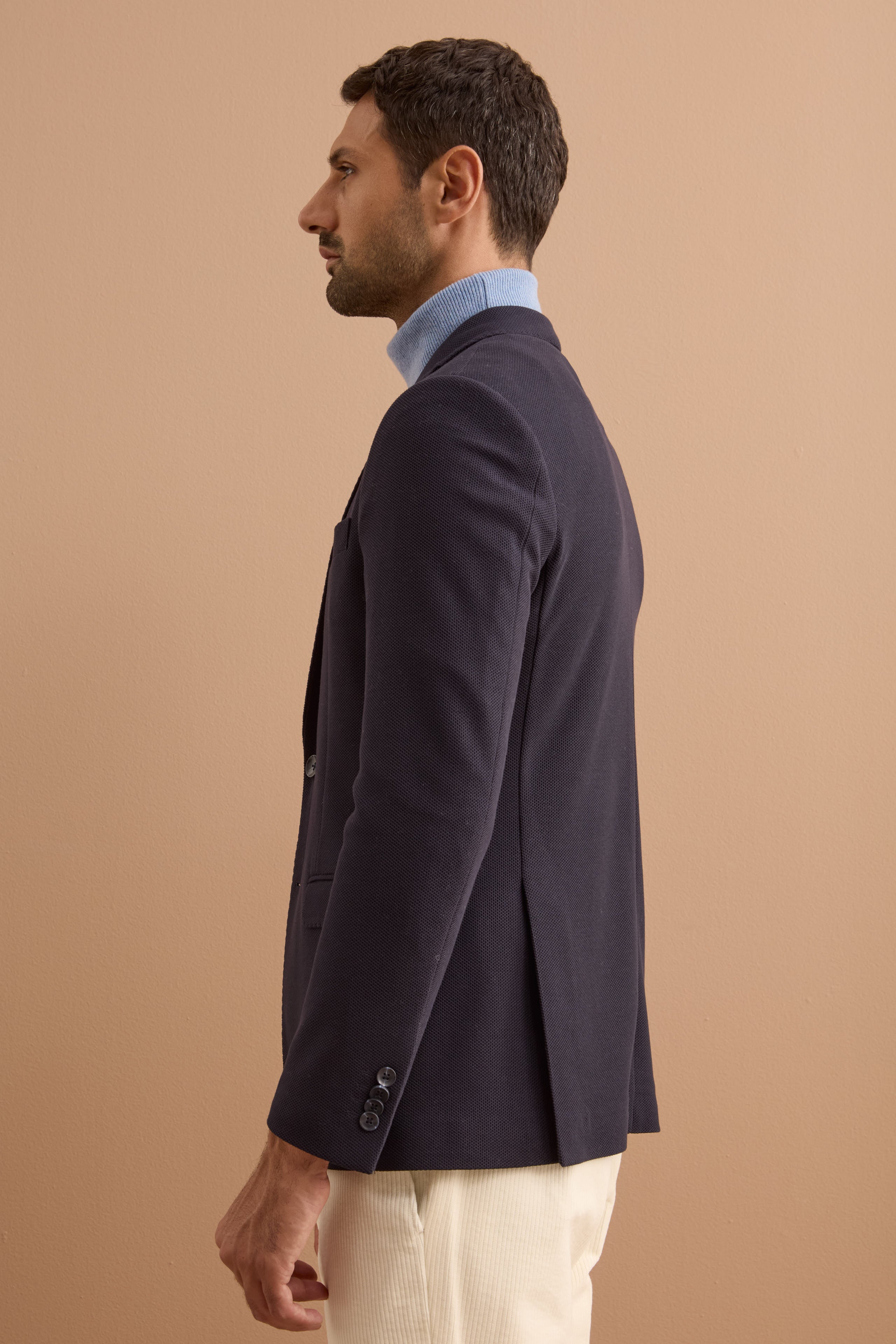 Giacca Slim Fit Monopetto con Revers Classico - BLU