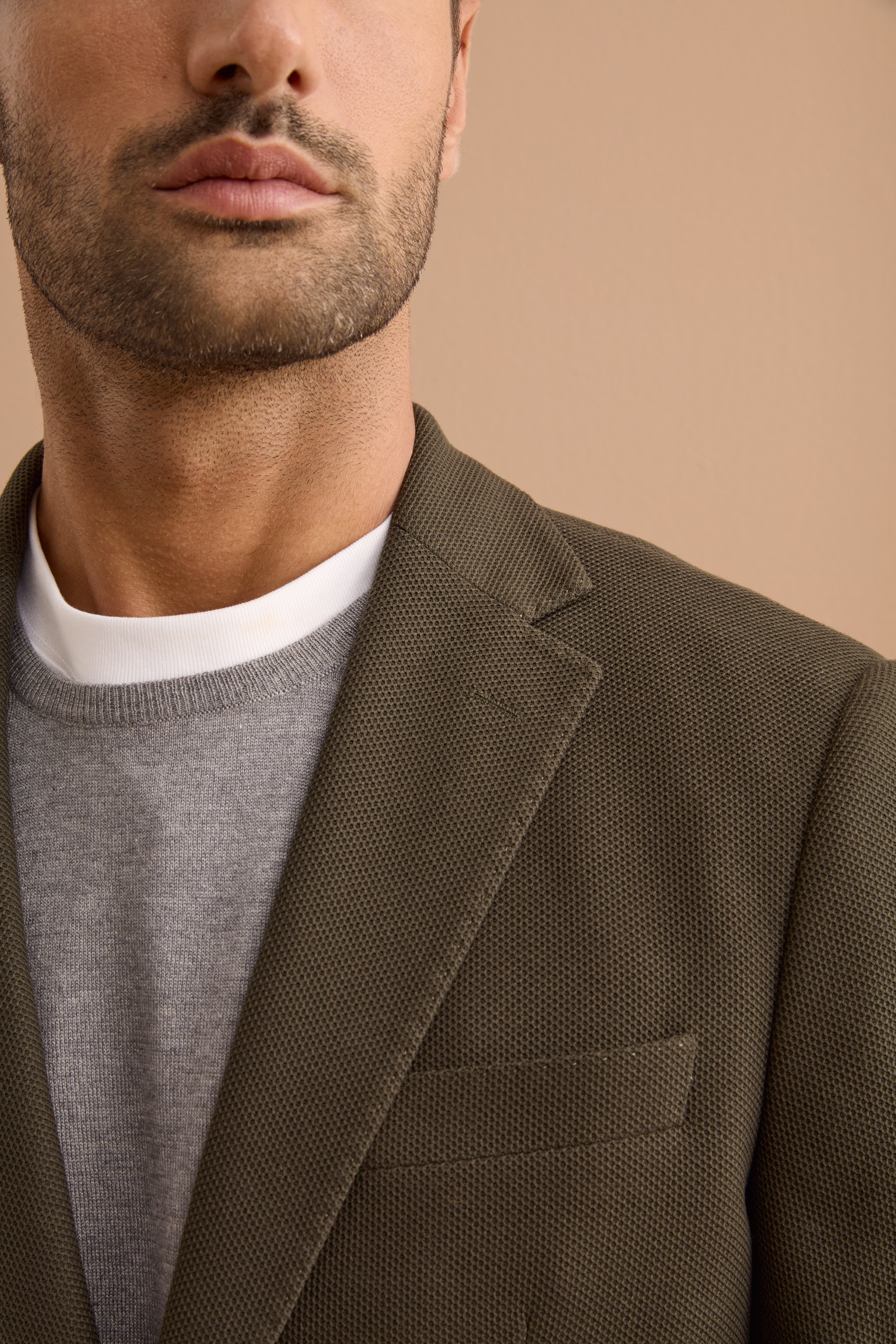 Giacca Slim Fit Monopetto con Revers Classico - VERDE