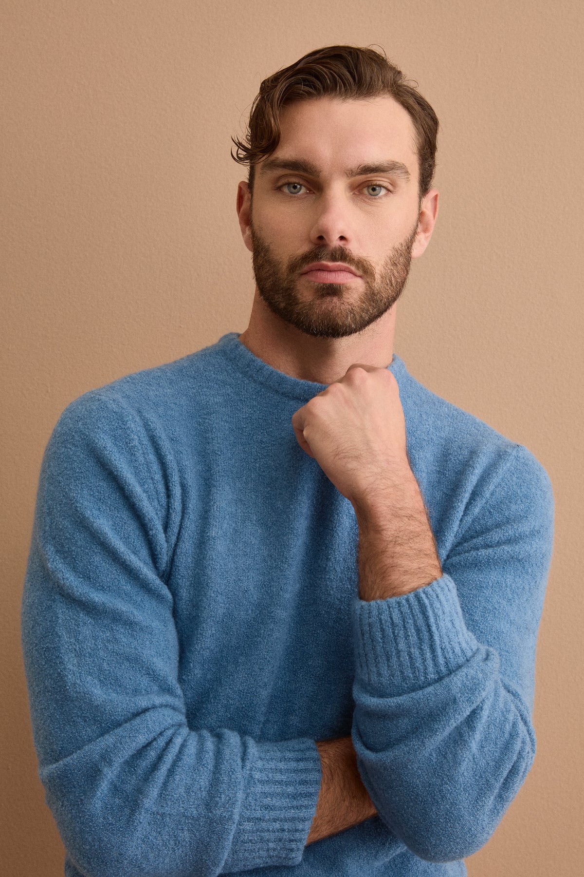 Maglia Girocollo in Misto Lana e Cashmere - DENIM