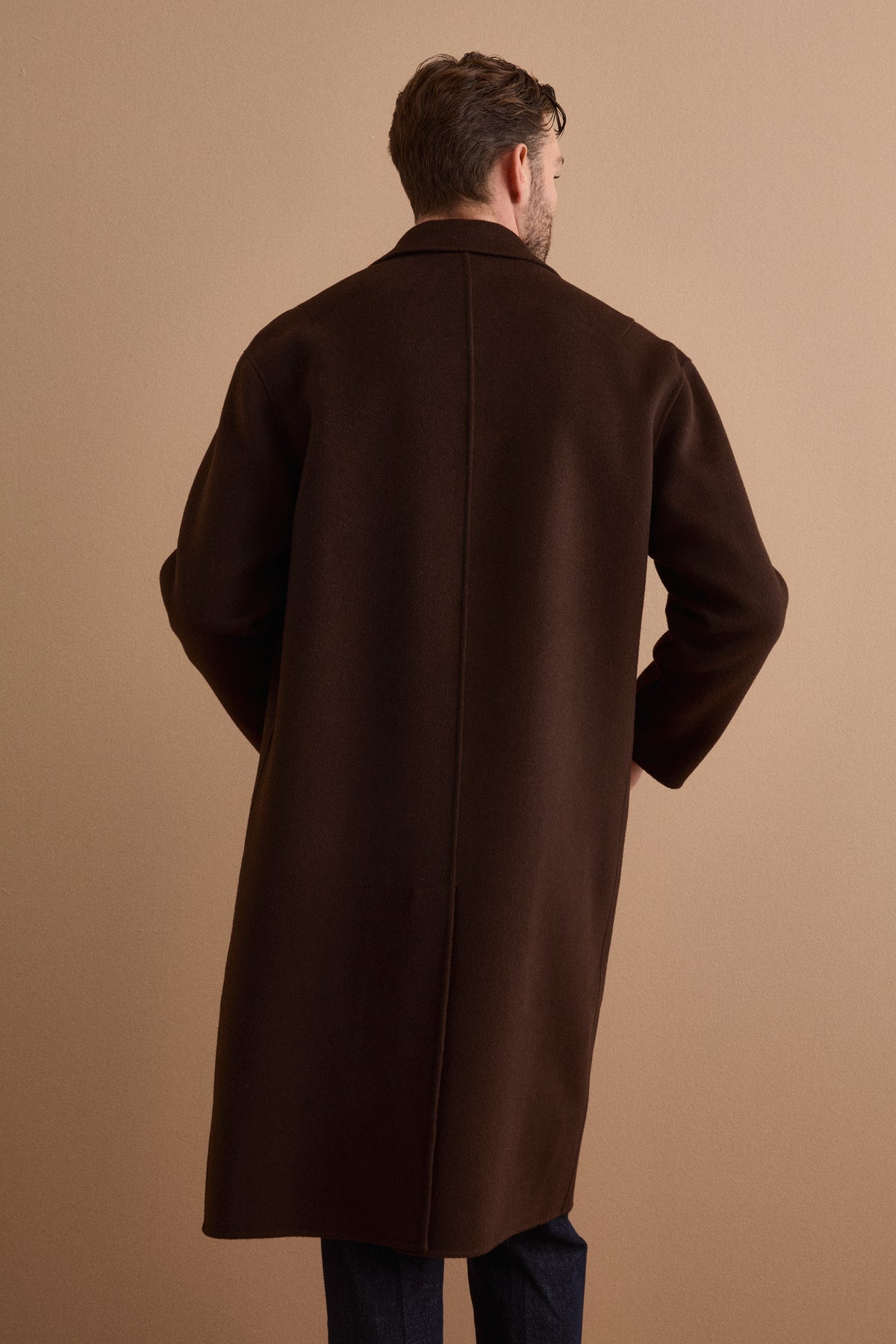 Cappotto Over Monopetto in Lana - MARRONE