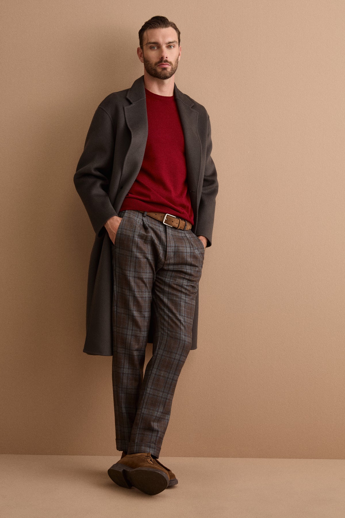 Cappotto Over Monopetto in Lana - GRIGIO SCURO