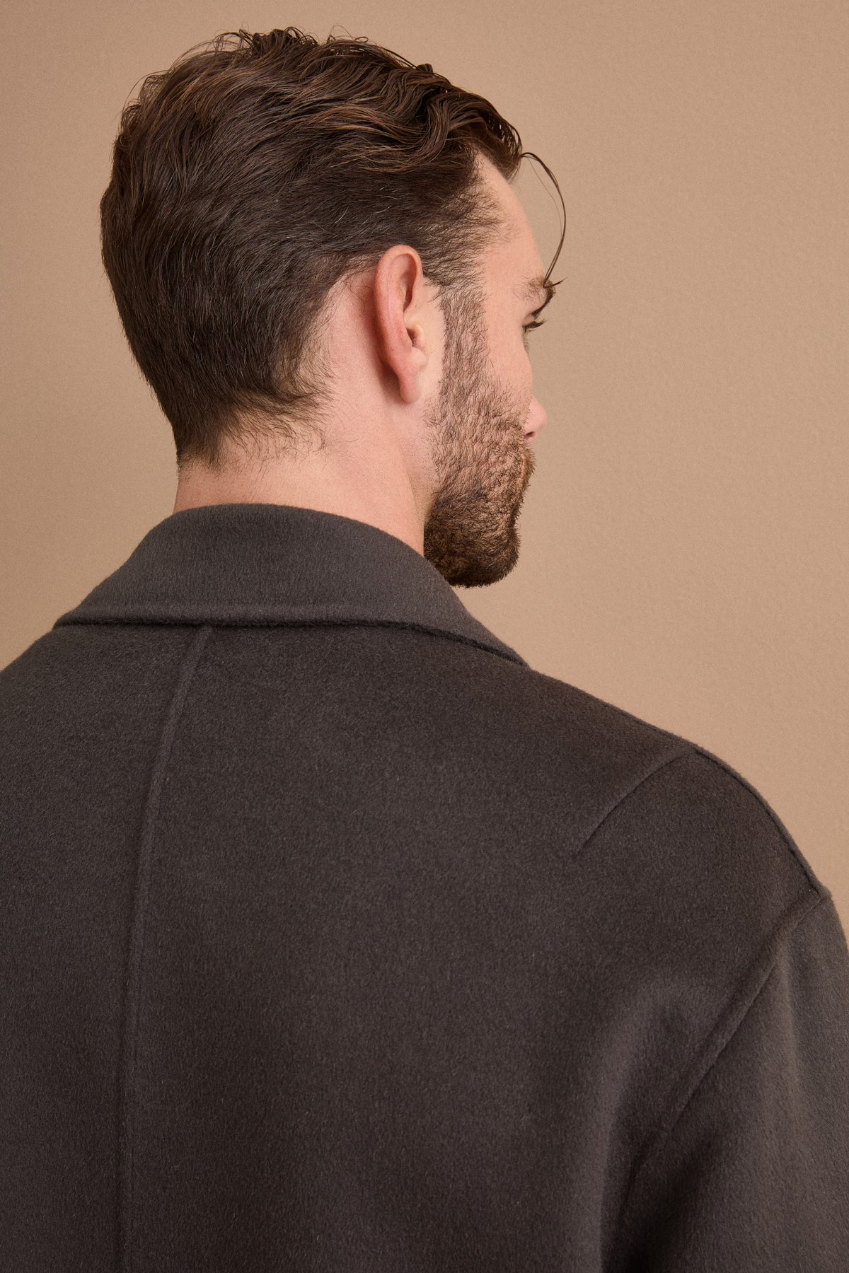 Cappotto Over Monopetto in Lana - GRIGIO SCURO