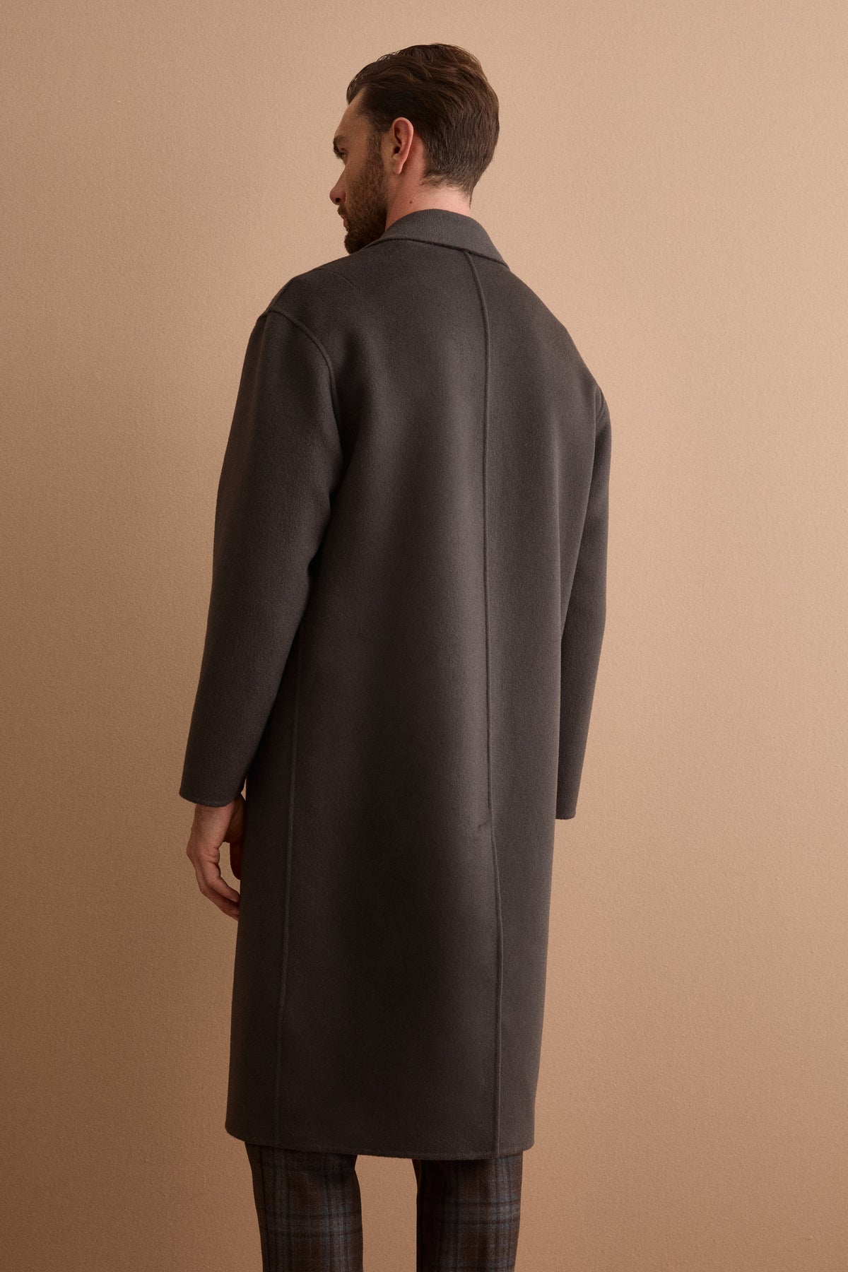 Cappotto Over Monopetto in Lana - GRIGIO SCURO