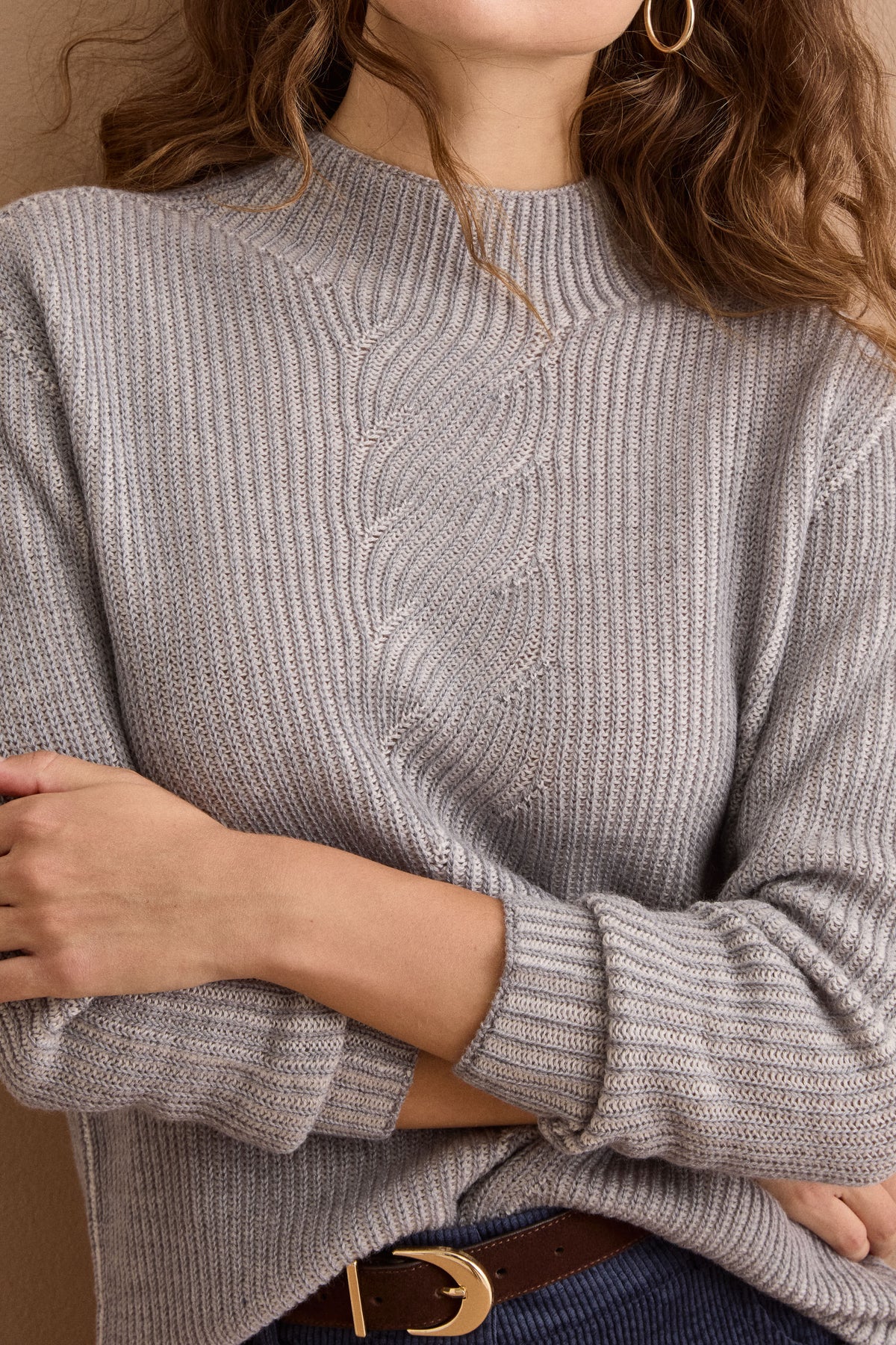 Lupetto Vanisé con Treccia in Lana - GRIGIO