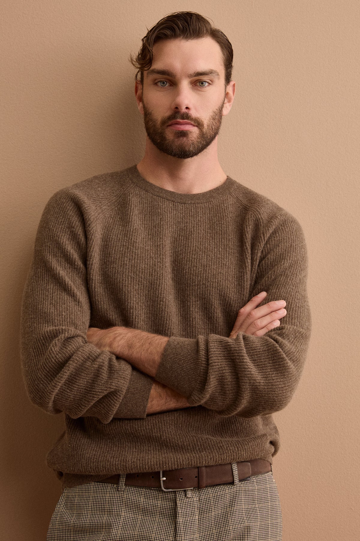 Girocollo in Lana Merino a Costa Inglese - NOCE