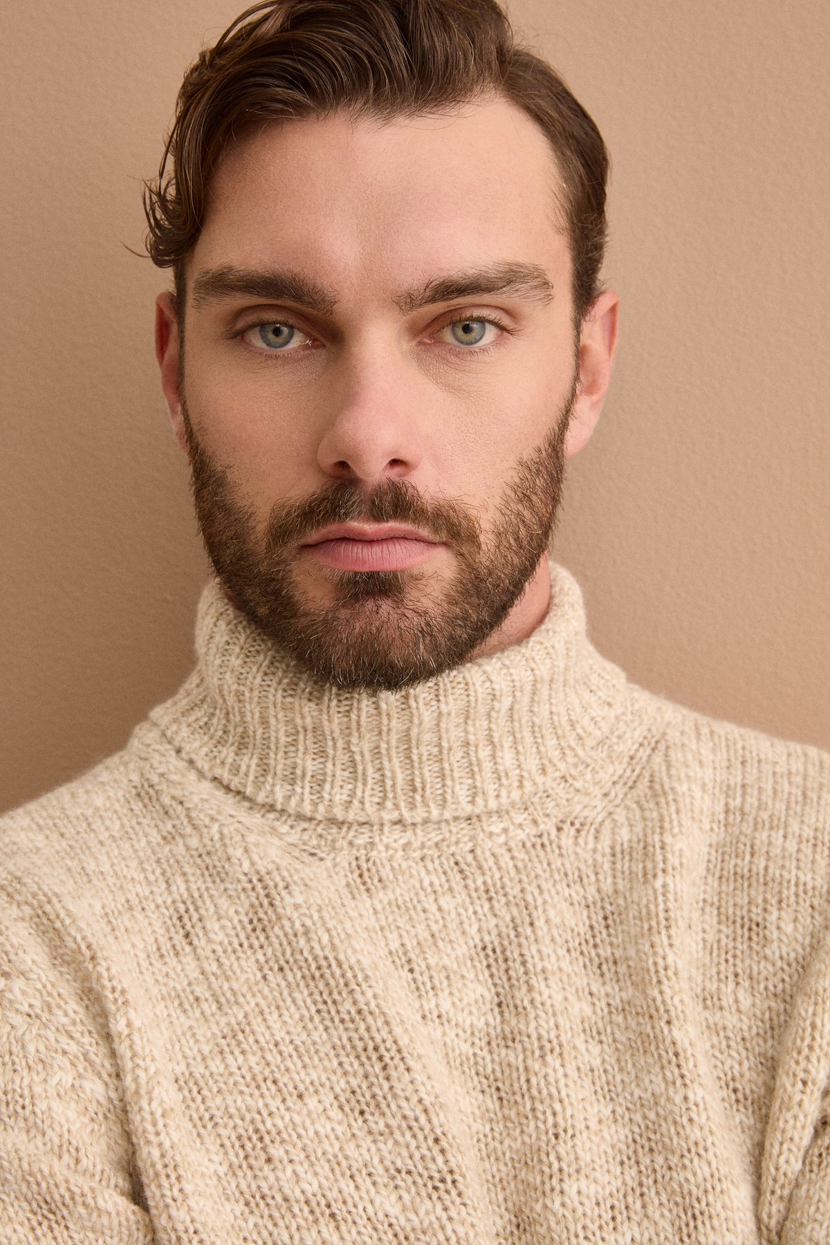 Maglione Dolcevita Malfilé in Lana Merino - BEIGE