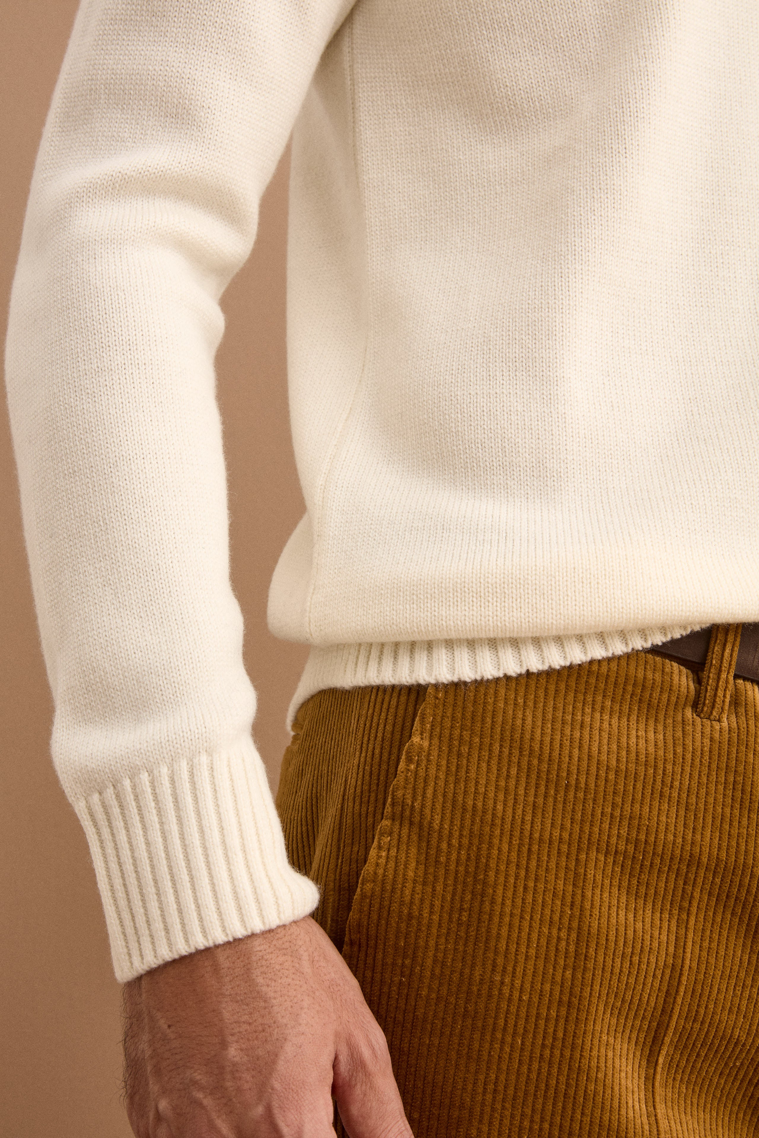 Pullover Girocollo in Pura Lana Merino - PANNA
