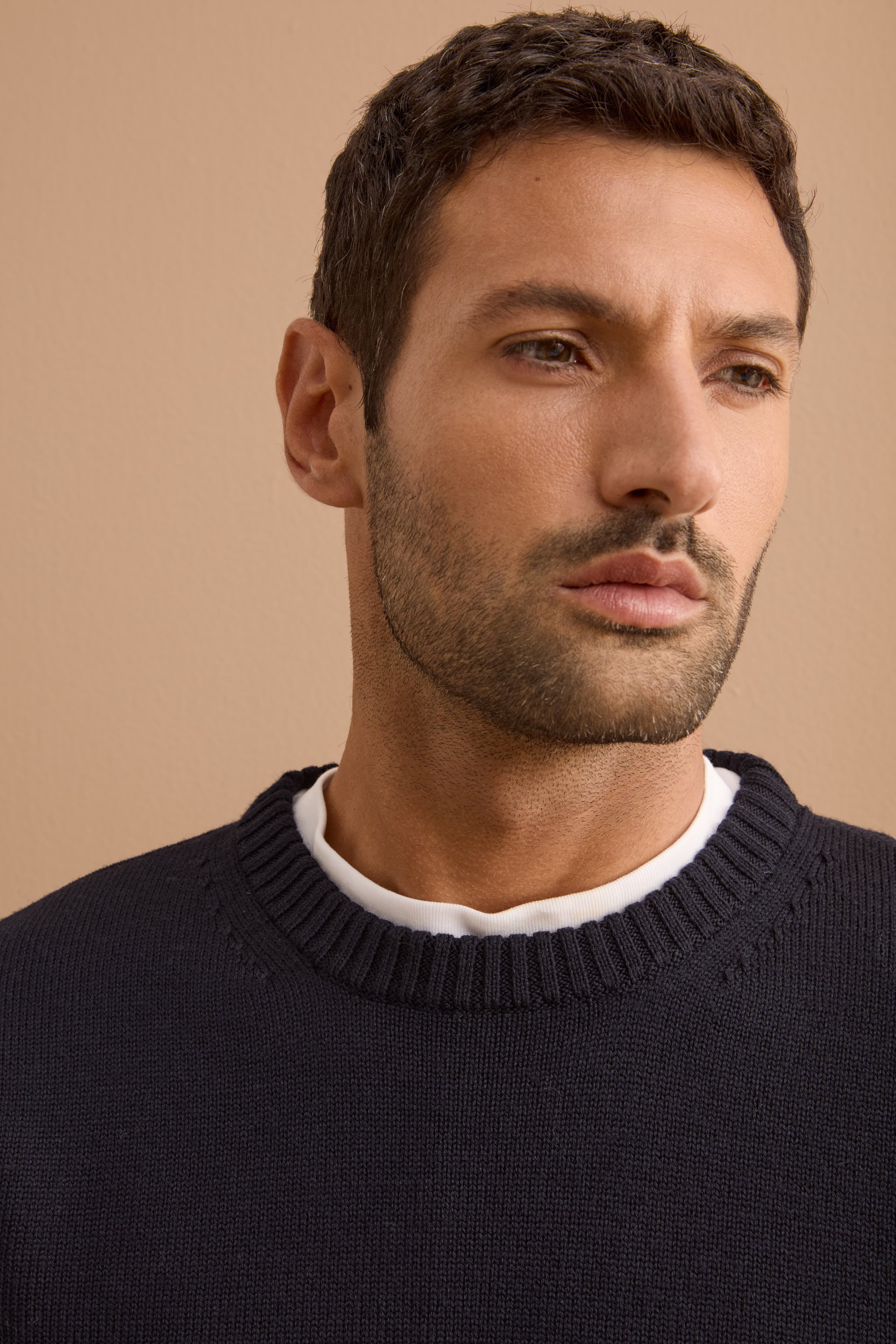 Pullover Girocollo in Pura Lana Merino - BLU