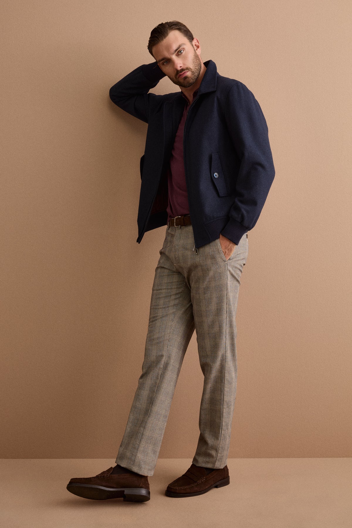 Giubbino Overshirt in Misto Lana con Trapunta - BLU MELANGE