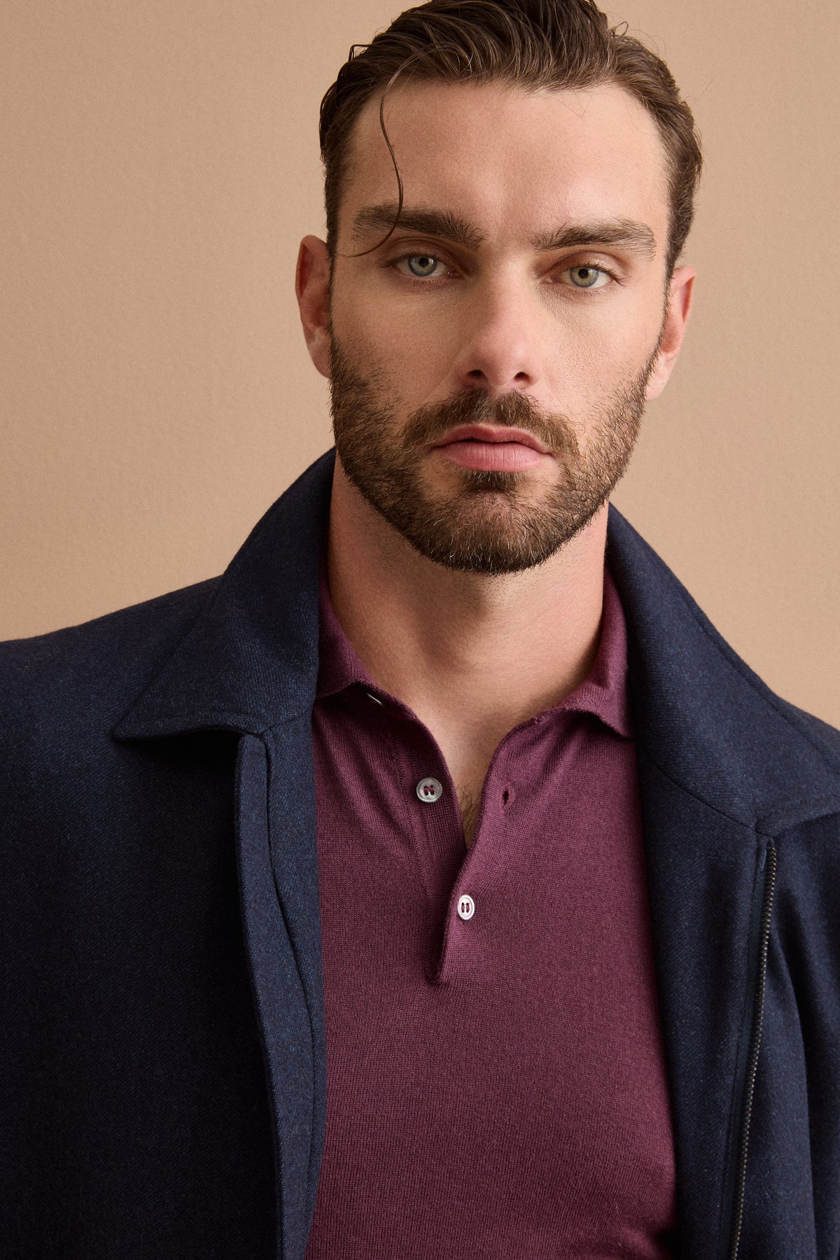 Giubbino Overshirt in Misto Lana con Trapunta - BLU MELANGE