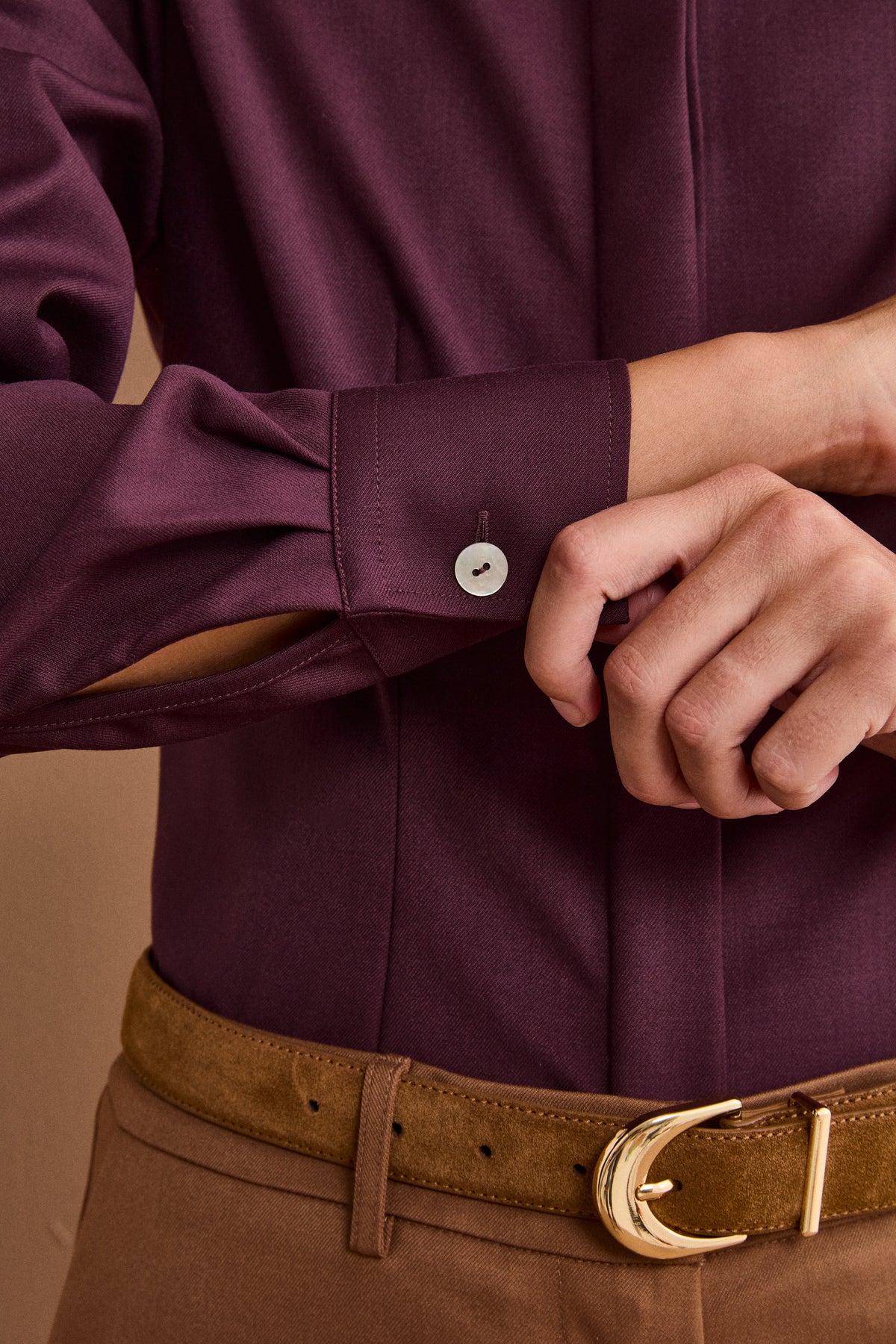 Camicia Sciancrata con Manica Lunga - BORDEAUX