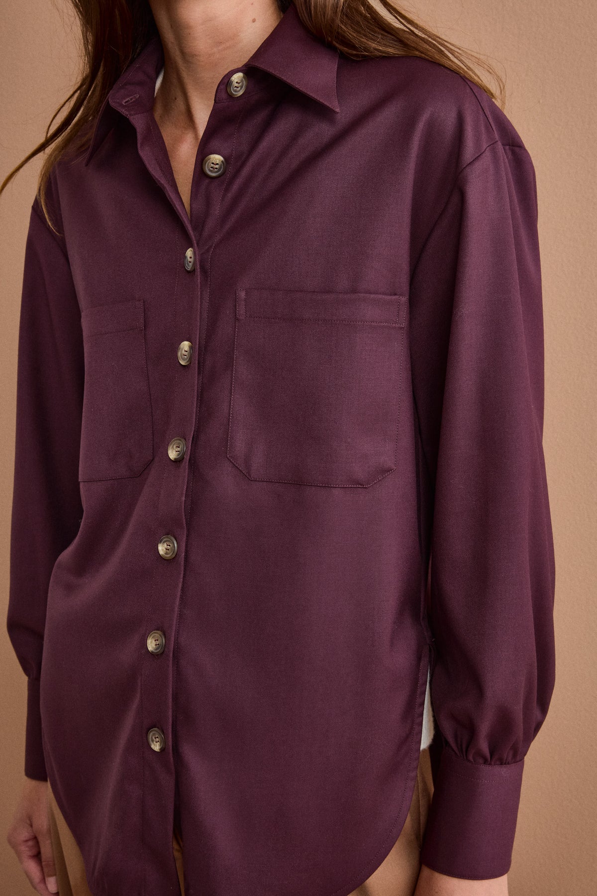 Camicia Overshirt con Tasche - BORDEAUX