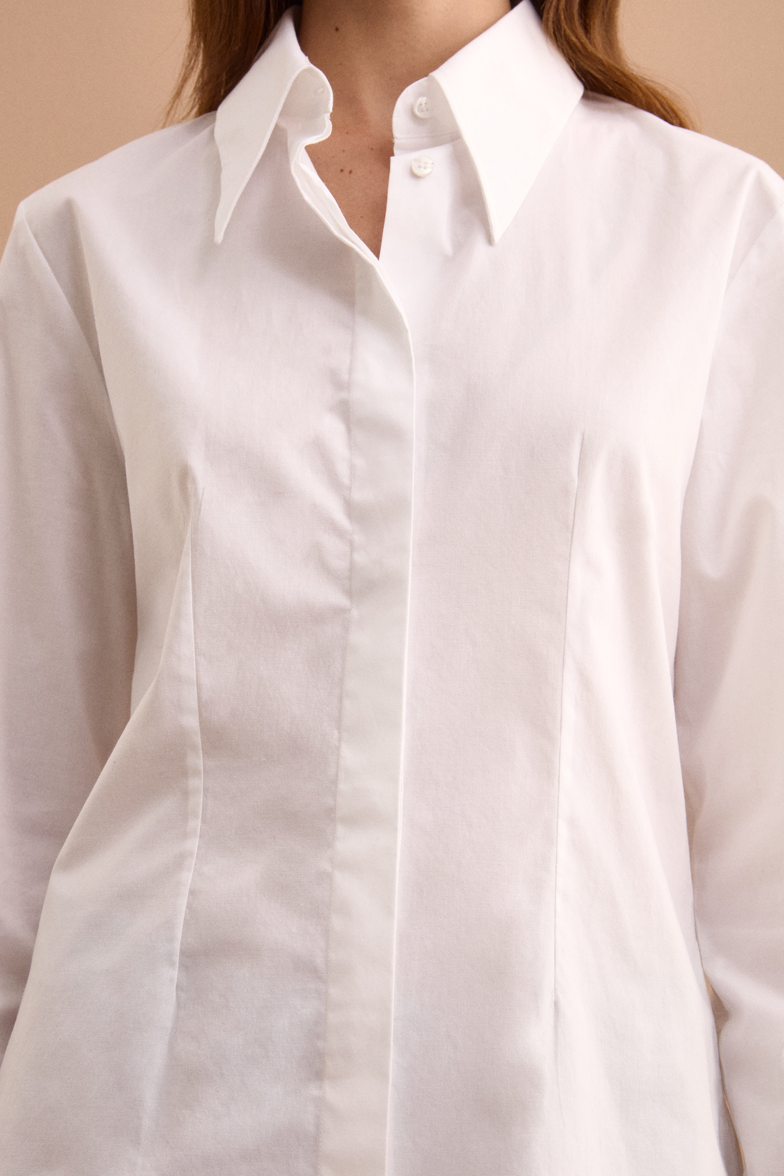 Camicia Sancrata con Manica Lunga in Cotone - BIANCO