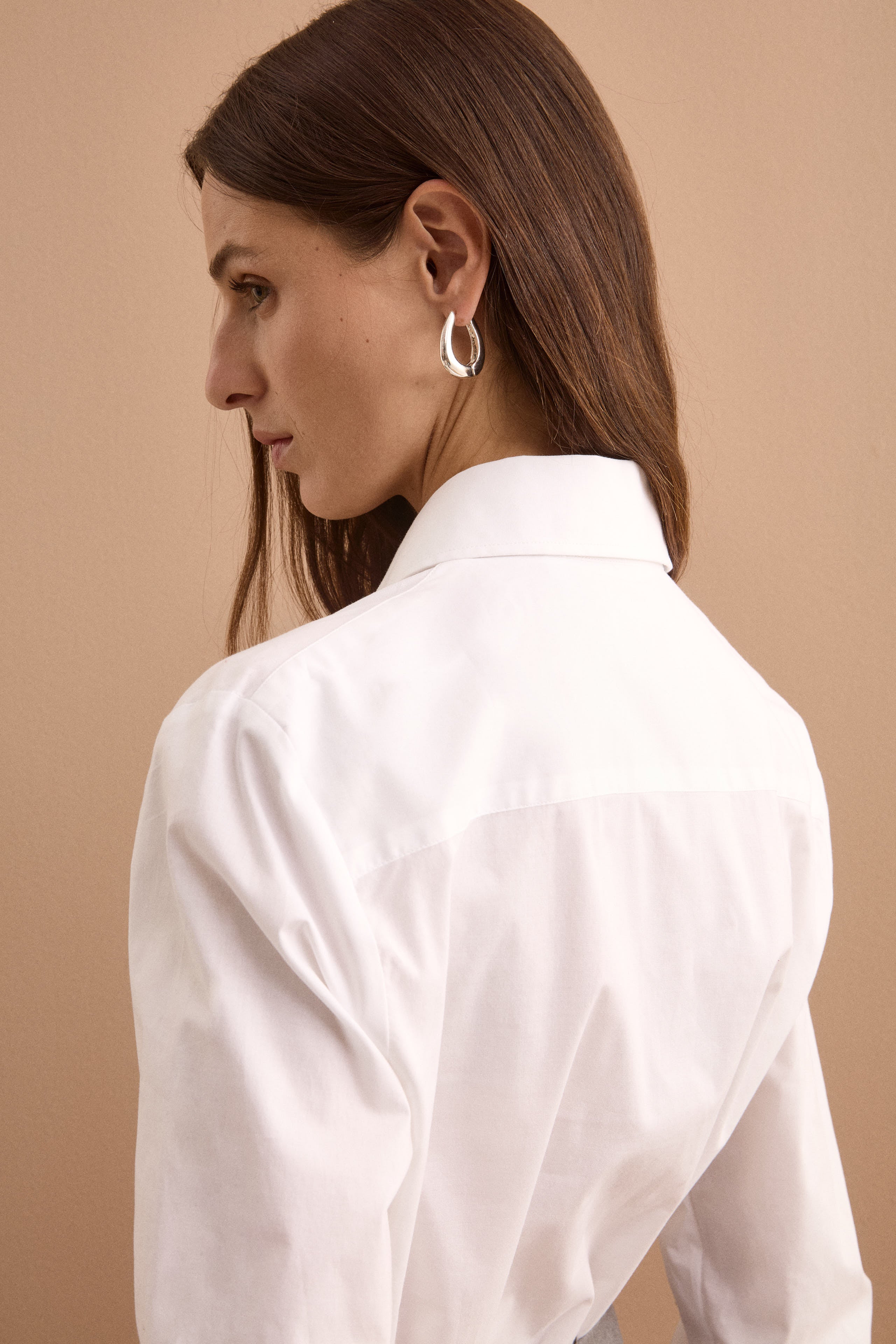 Camicia Sancrata con Manica Lunga in Cotone - BIANCO