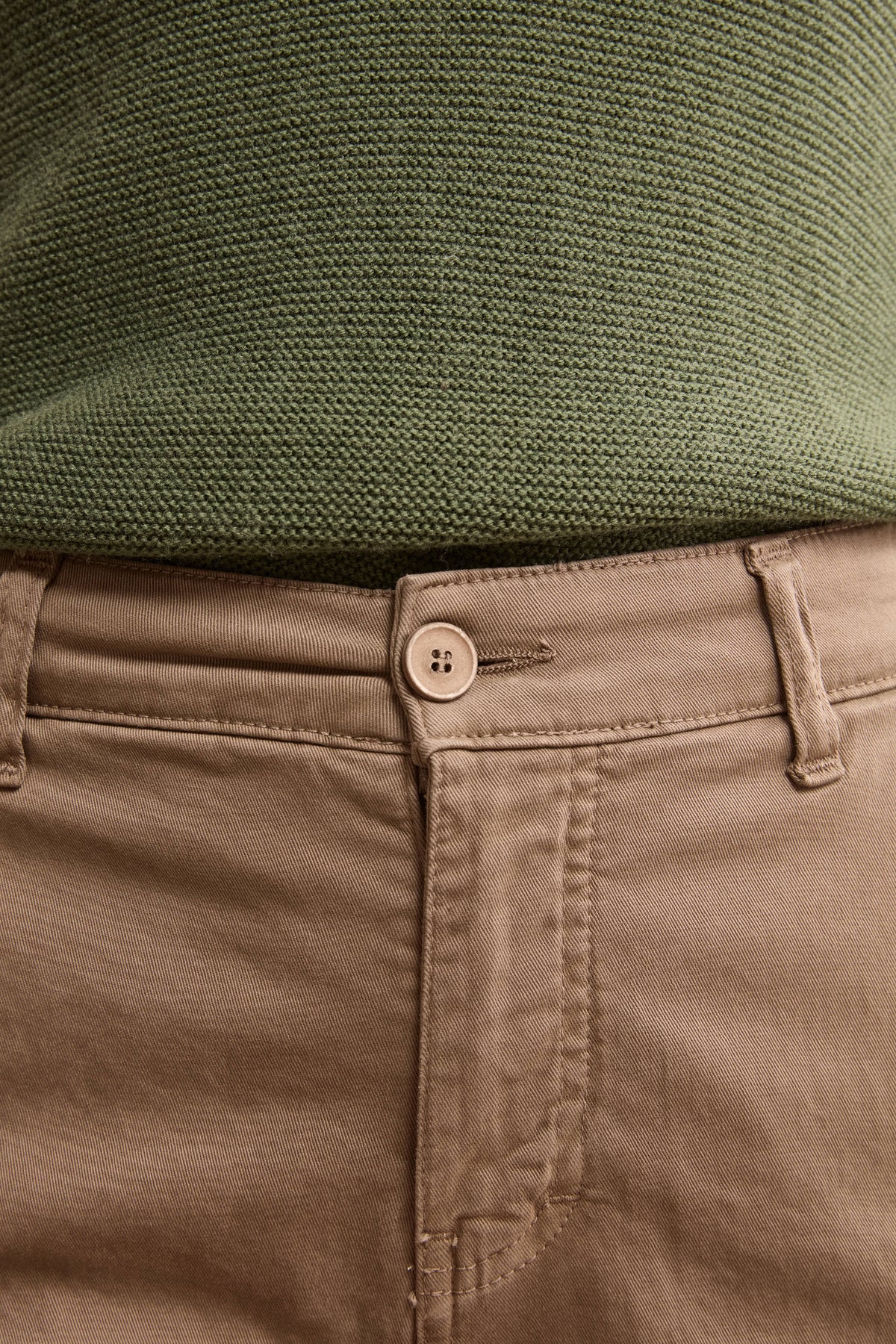 Pantalone Cropped in Cotone Smerigliato - TORTORA