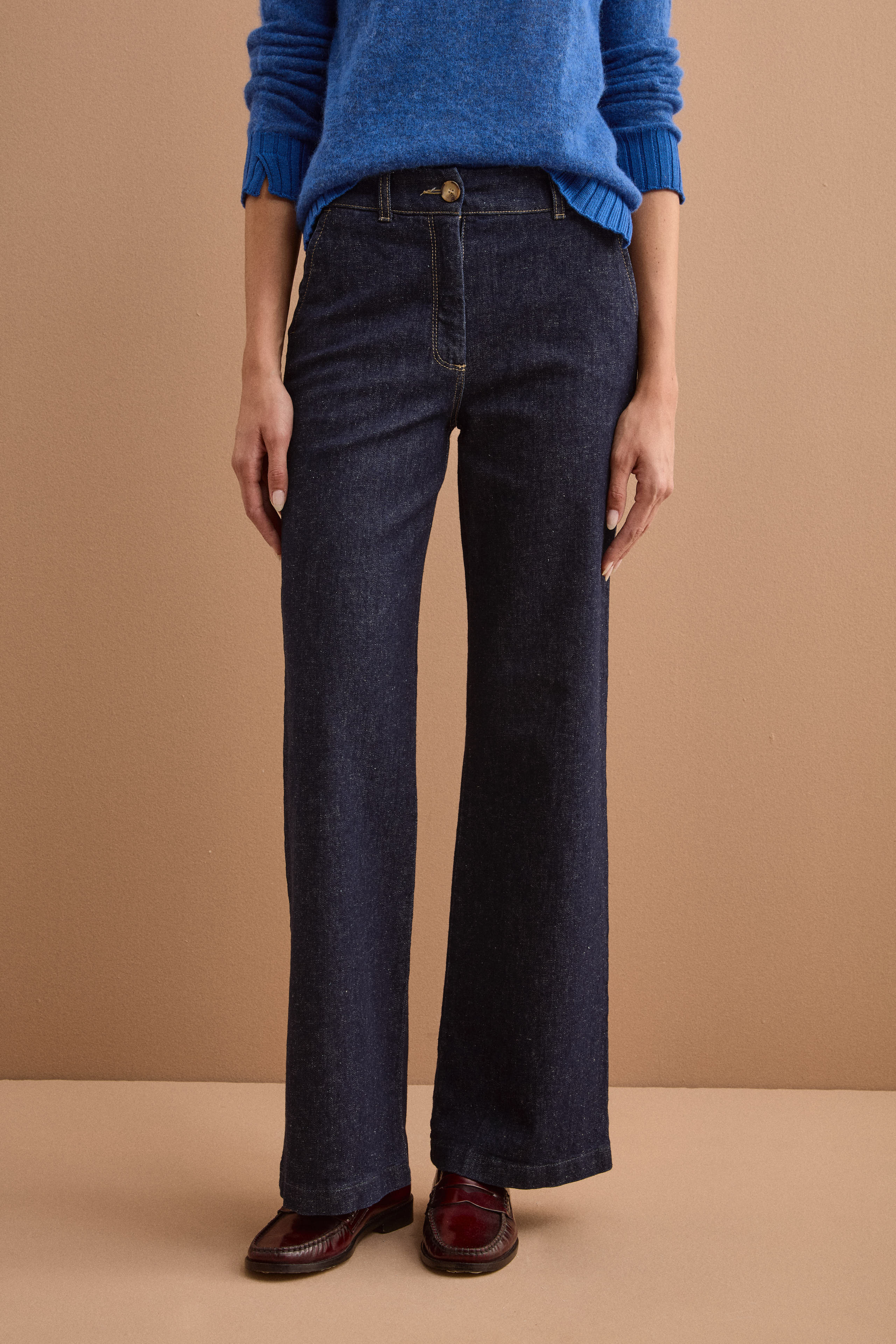 Jeans Cinque Tasche in Denim a Palazzo - JEANS BLU