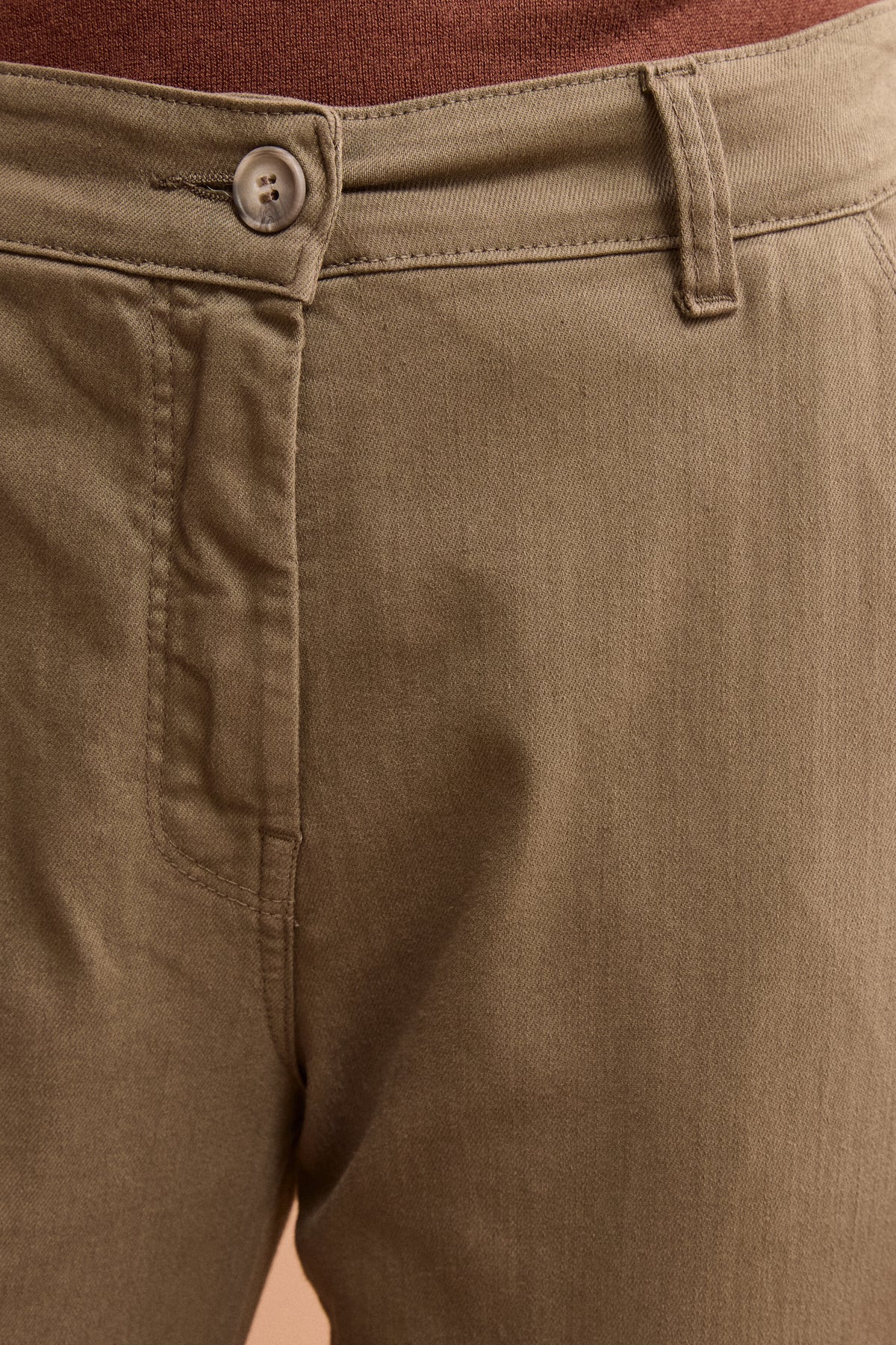 Pantalone Slim Fit in Cotone con Tasche America - MARRONE
