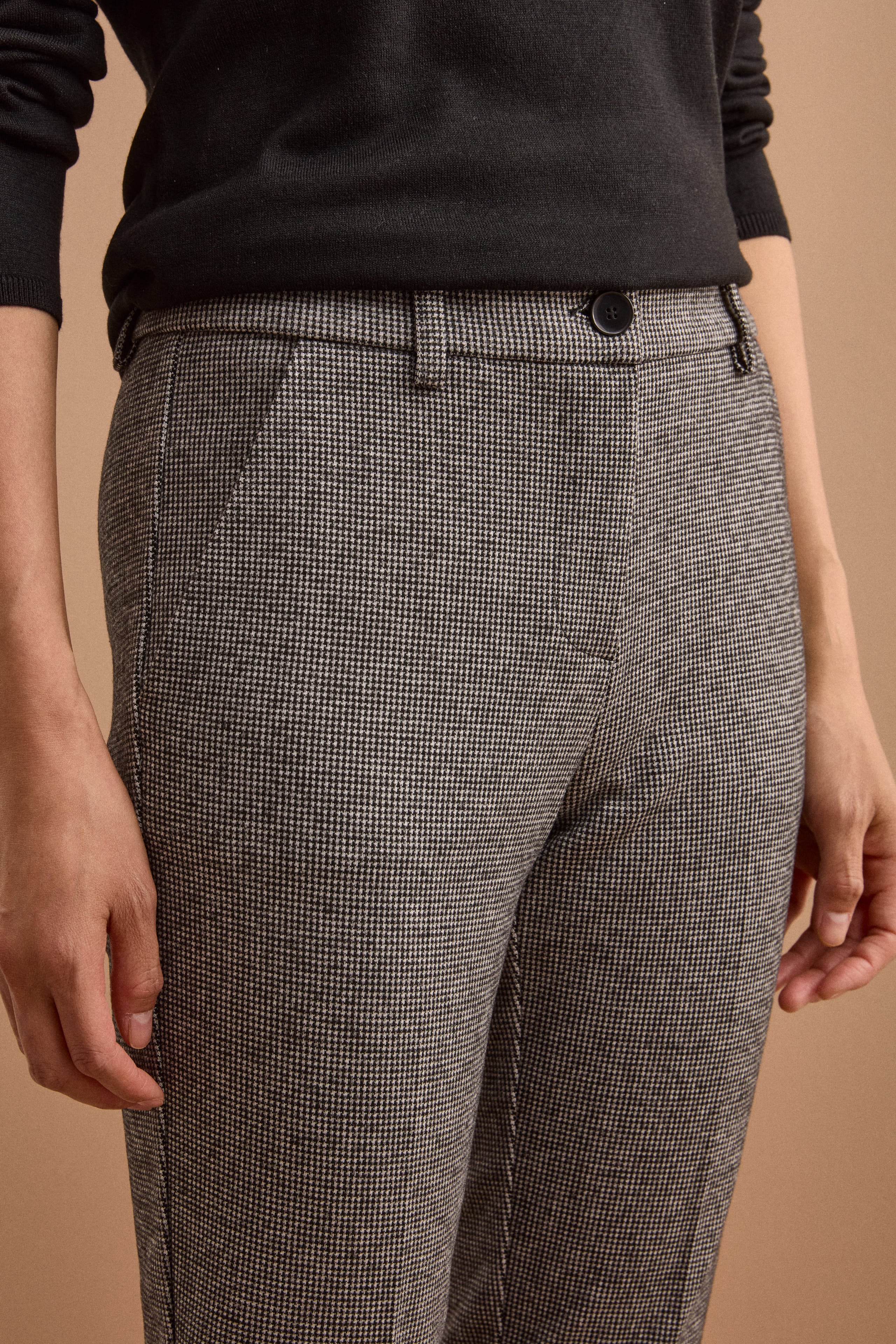 Pantalone Chino Regular Fit in Punto Milano - P/POULE NERO
