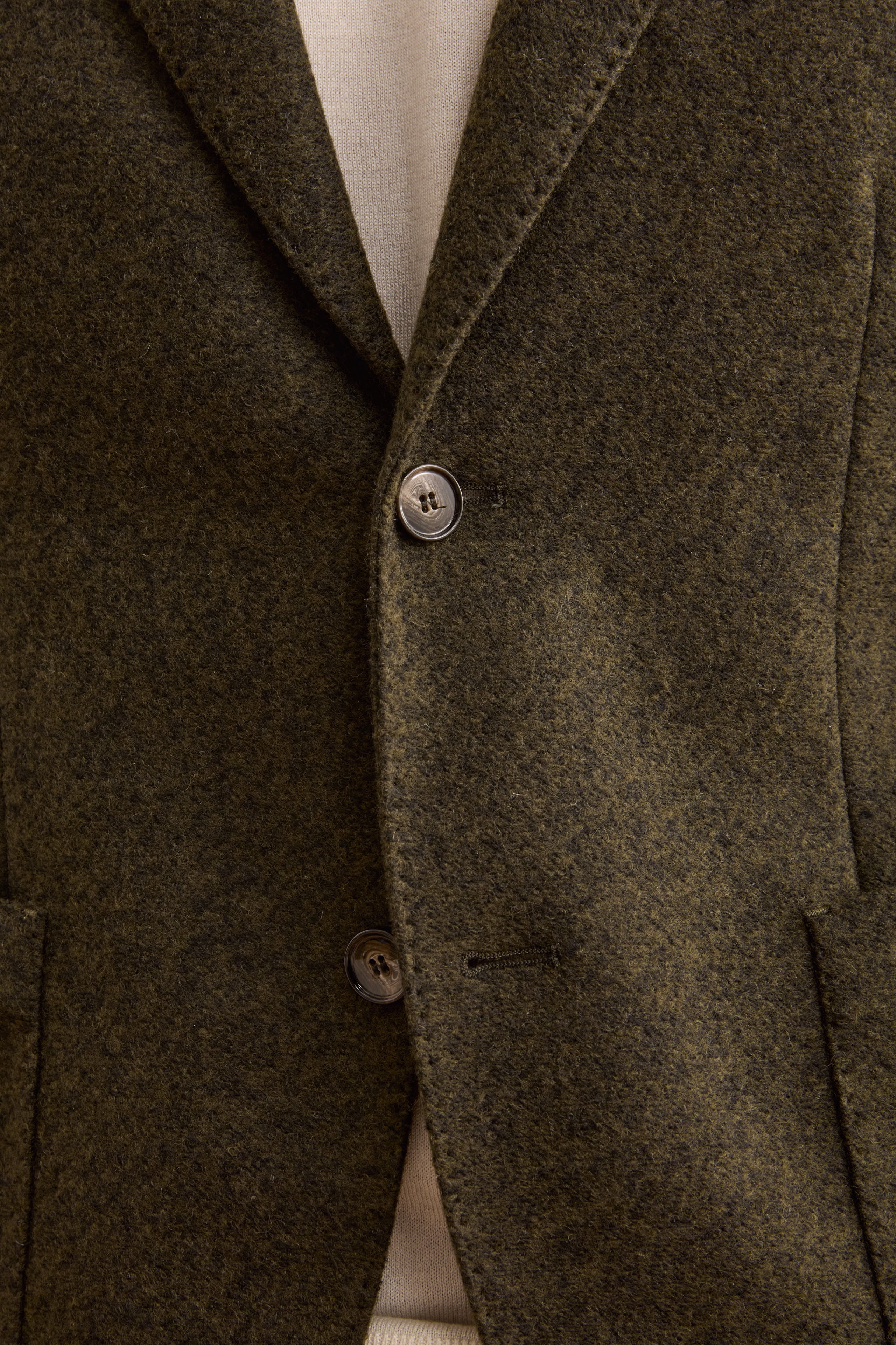 Giacca Jersey Semifoderata in Misto Lana - VERDE MELANGE