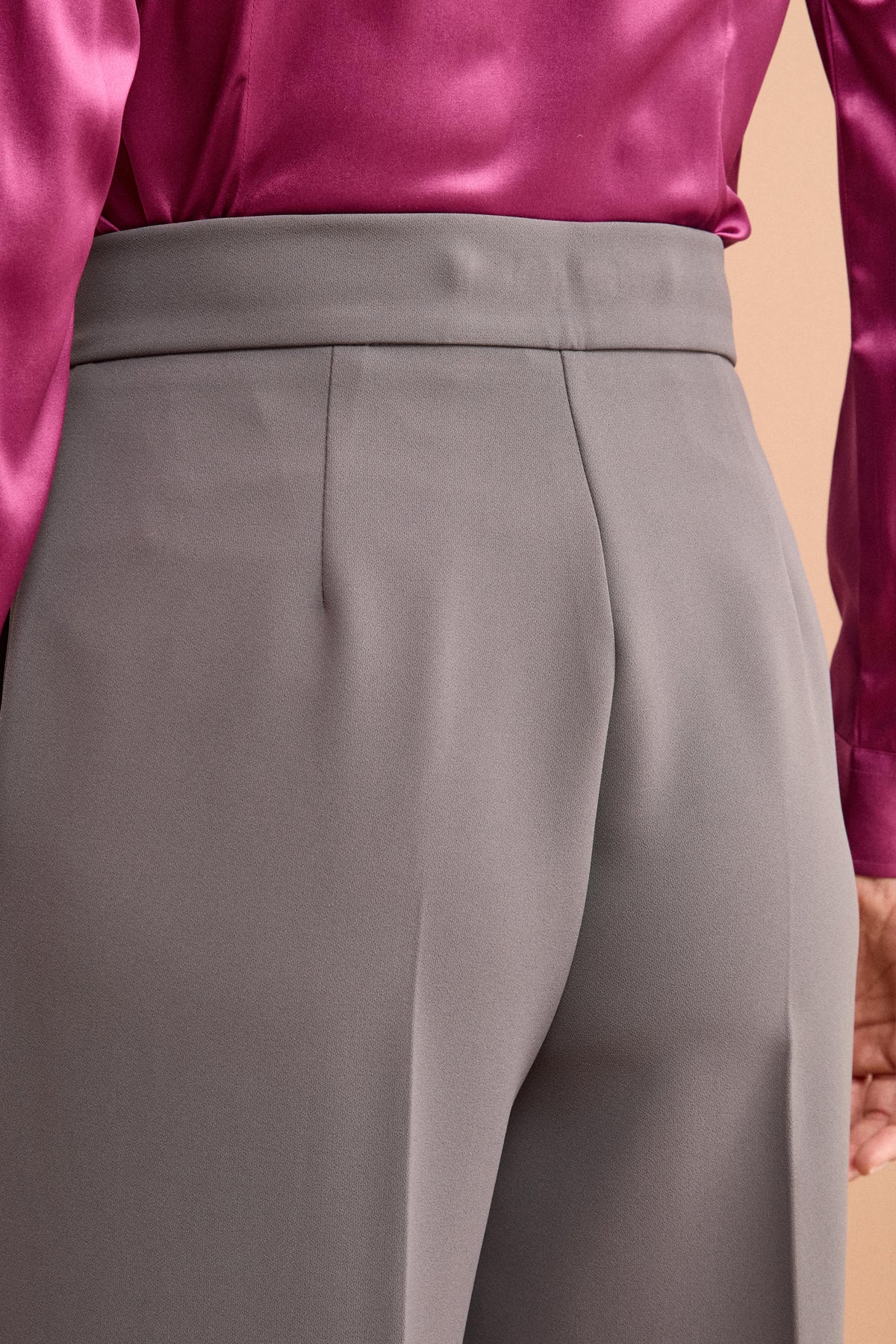 Pantalone a Gamba Larga in Tessuto Crêpe - PIOMBO