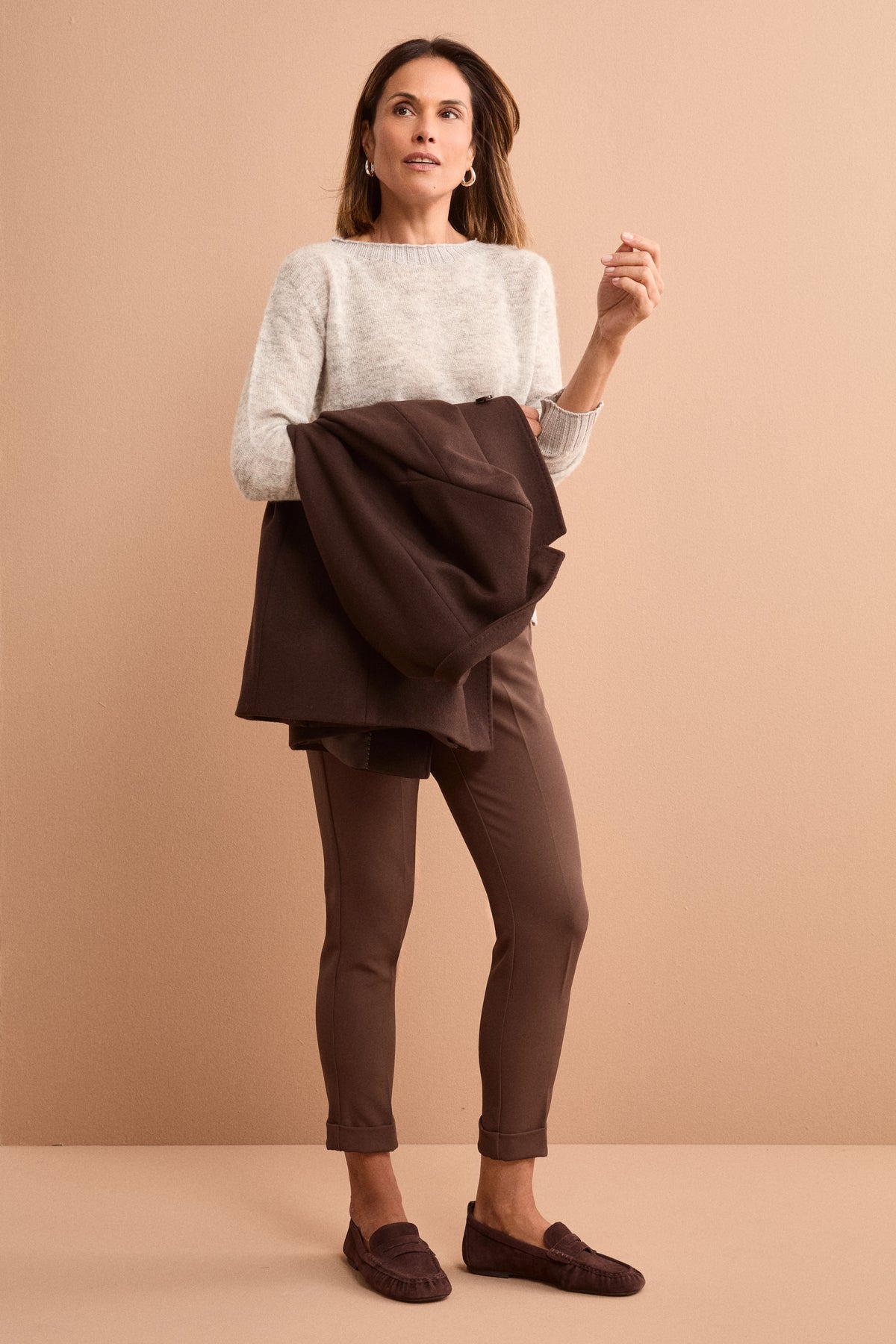 Pantalone Slim Fit a Sigaretta in Tessuto Crêpe - T.MORO