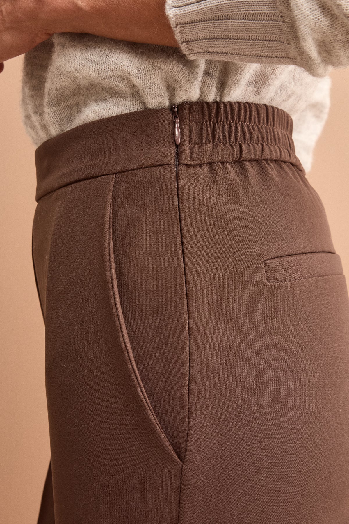 Pantalone Slim Fit a Sigaretta in Tessuto Crêpe - T.MORO