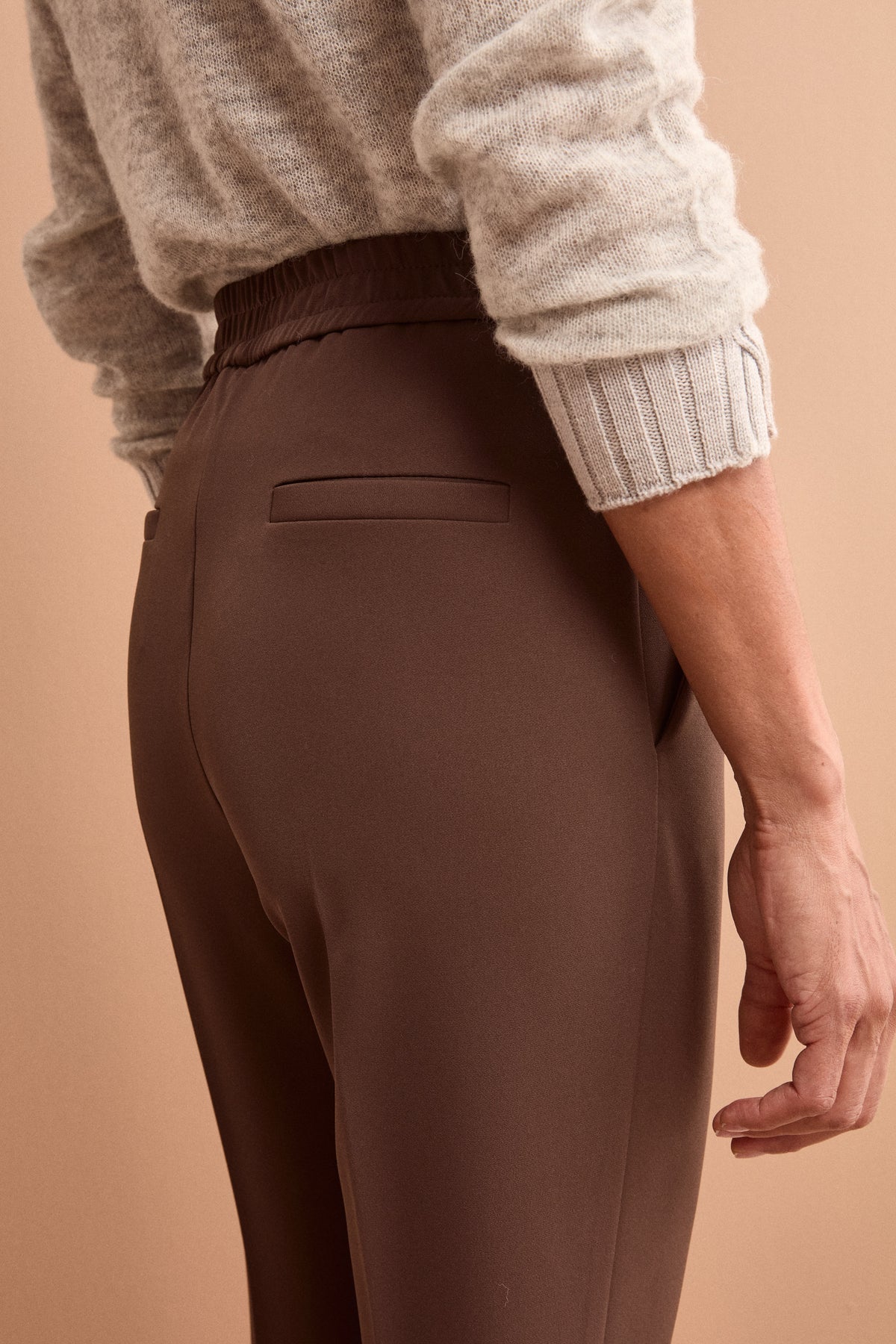 Pantalone Slim Fit a Sigaretta in Tessuto Crêpe - T.MORO