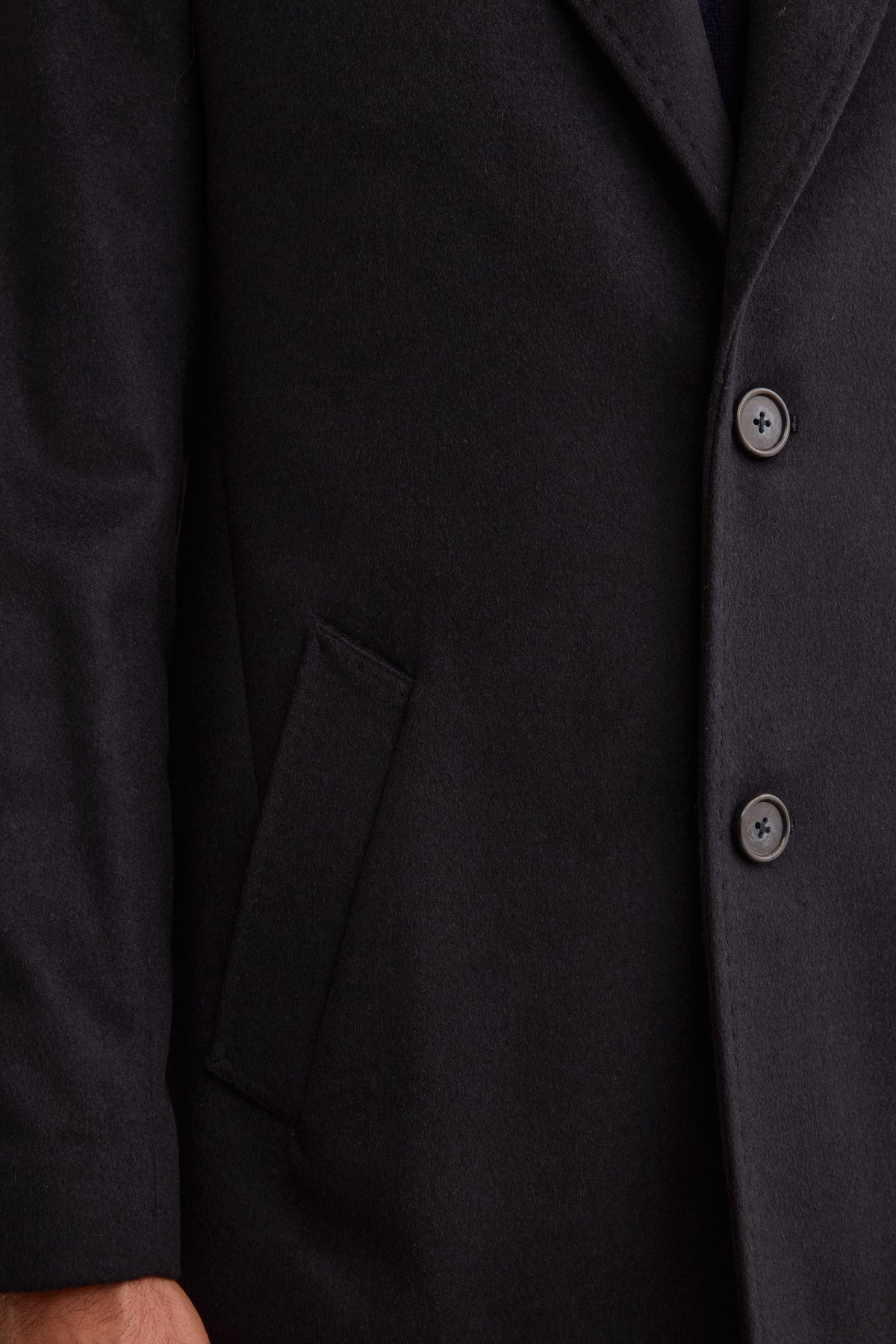 Cappotto Midi Monopetto in Lana e Cashmere - BLU