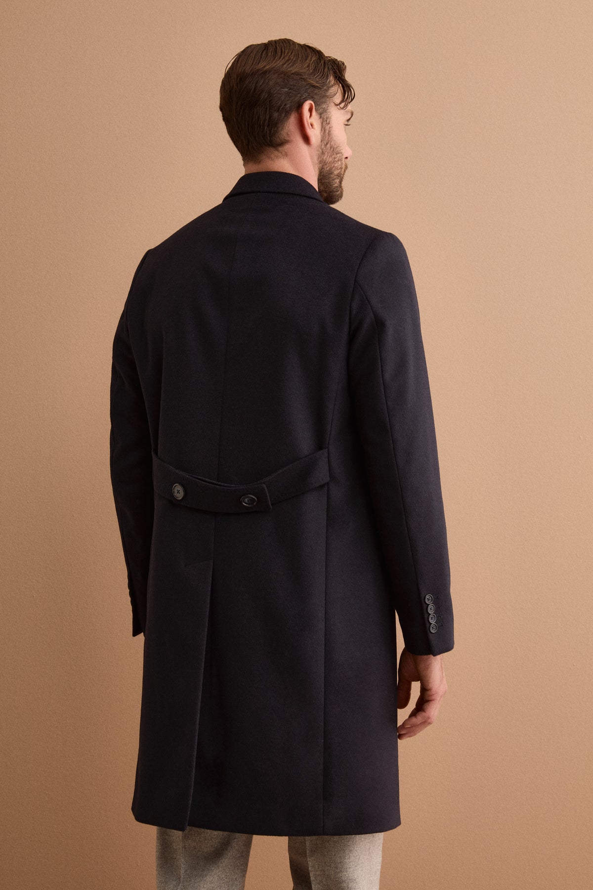 Cappotto Midi Monopetto in Lana e Cashmere - BLU