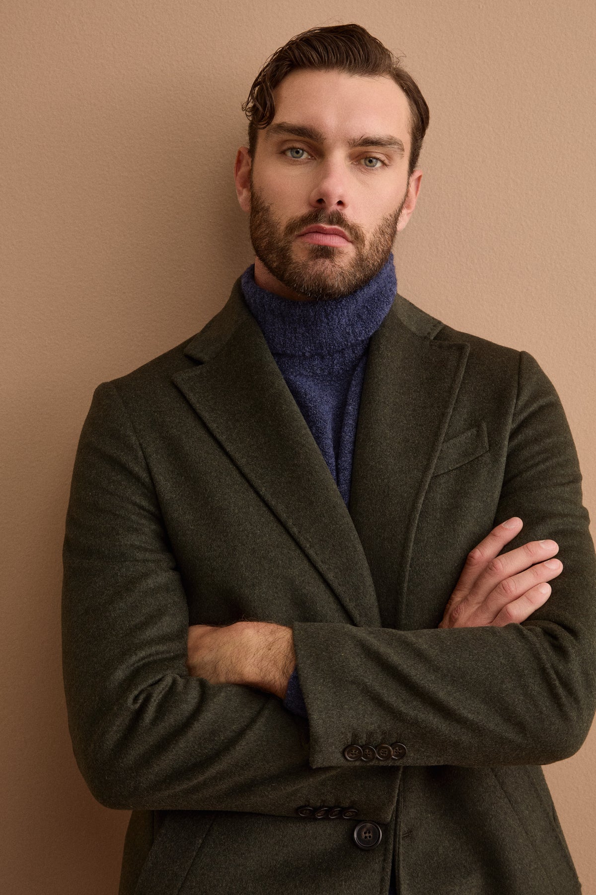 Cappotto Midi Monopetto in Lana e Cashmere - VERDE